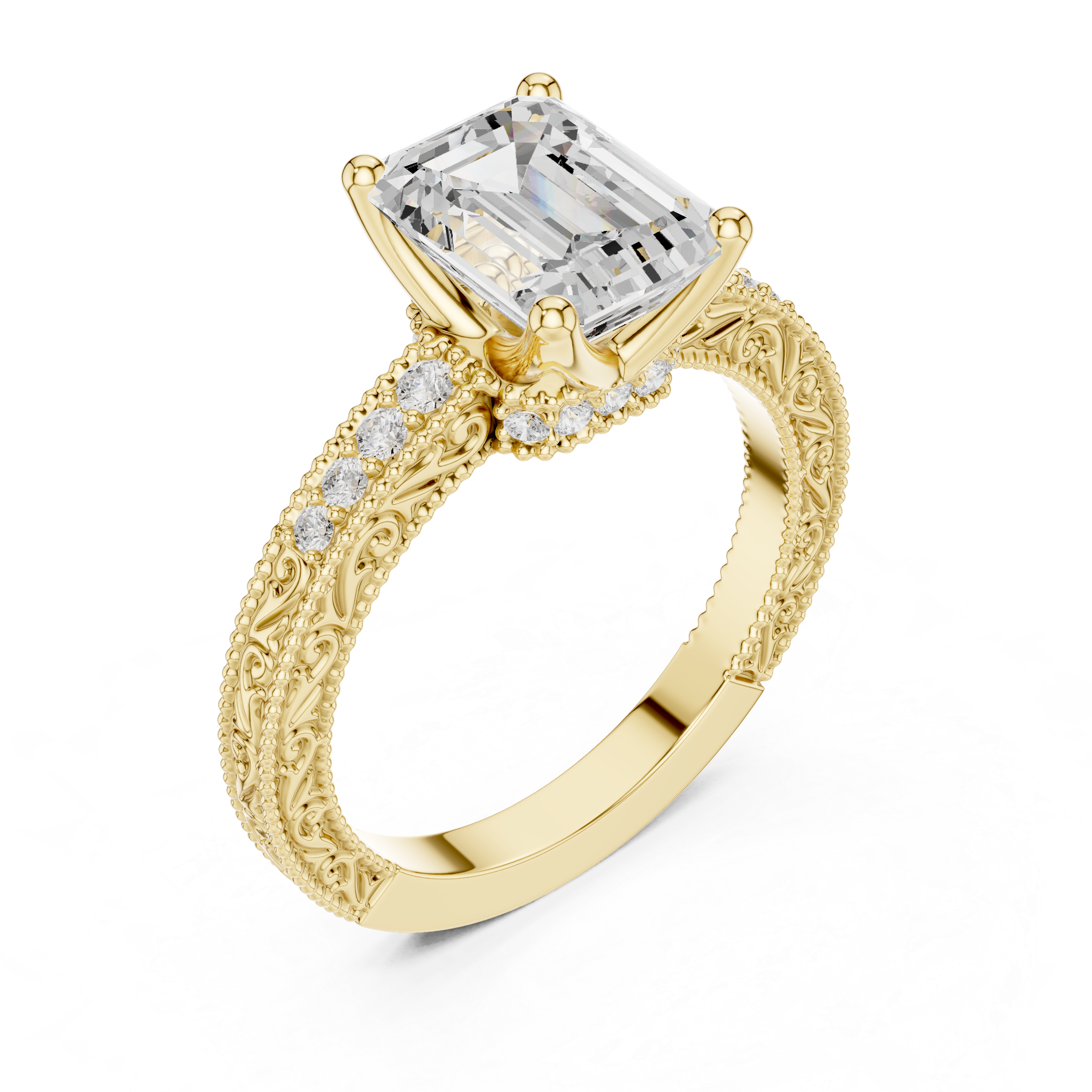 2.25 Carat Emerald Cut Lab-Grown Diamond Solitaire Ring in 14K / 18K Gold , VVS1 Clarity – SGL Certified
