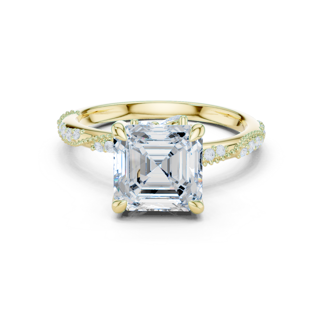 3.00 Carat Asscher Cut Lab-Grown Diamond Solitaire Ring in 14K / 18K Gold , VVS1 Clarity – SGL Certified
