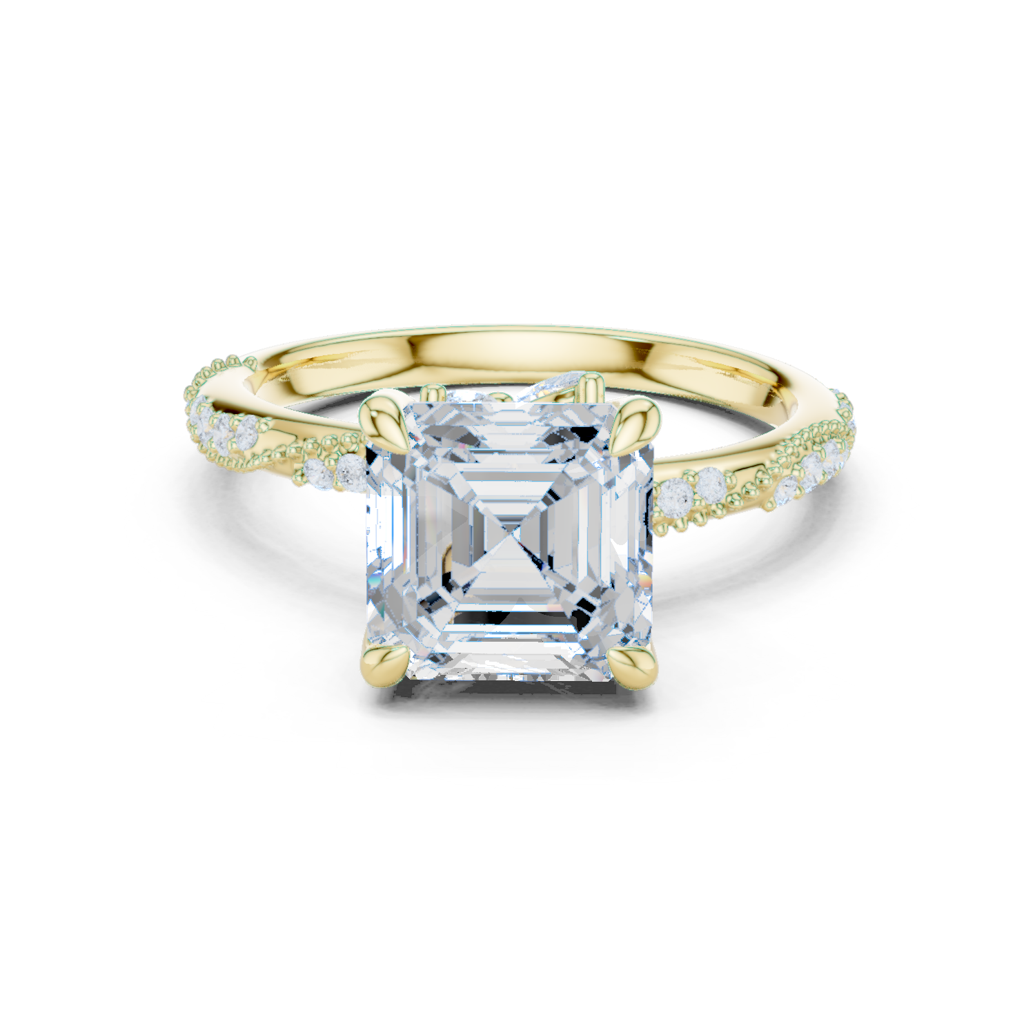 3.00 Carat Asscher Cut Lab-Grown Diamond Solitaire Ring in 14K / 18K Gold , VVS1 Clarity – SGL Certified