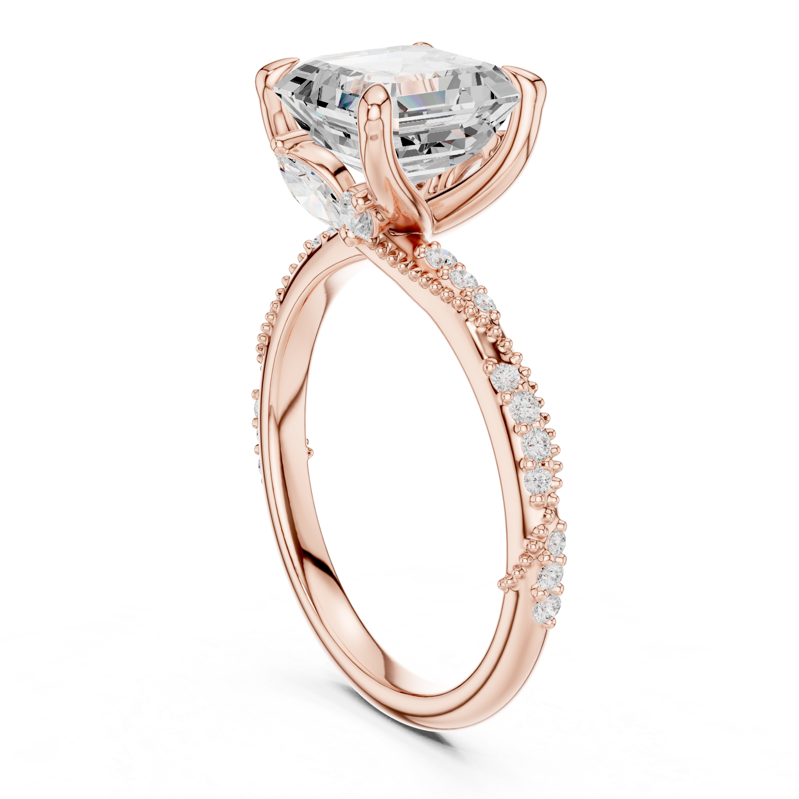3.00 Carat Asscher Cut Lab-Grown Diamond Solitaire Ring in 14K / 18K Gold , VVS1 Clarity – SGL Certified