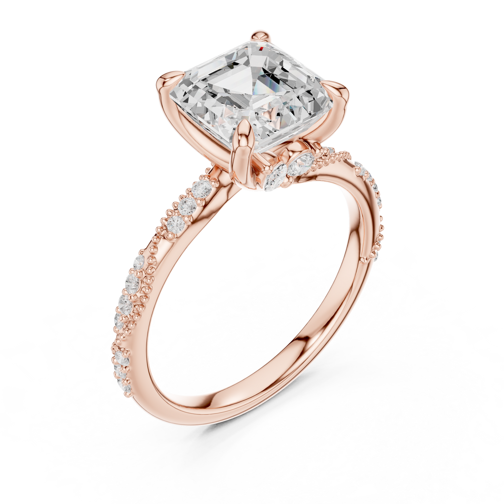 3.00 Carat Asscher Cut Lab-Grown Diamond Solitaire Ring in 14K / 18K Gold , VVS1 Clarity – SGL Certified