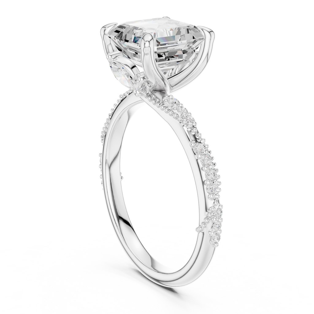 3.00 Carat Asscher Cut Lab-Grown Diamond Solitaire Ring in 14K / 18K Gold , VVS1 Clarity – SGL Certified