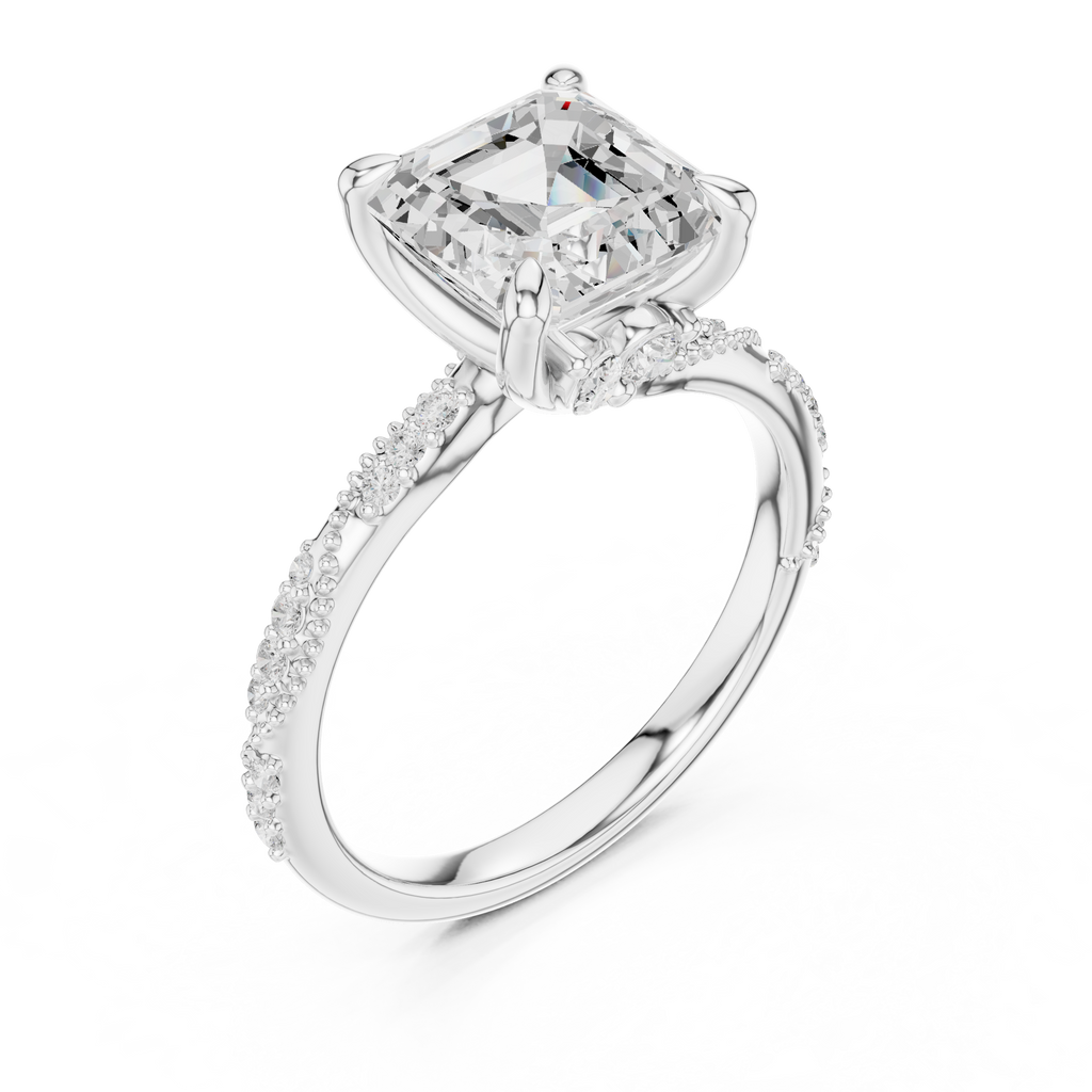 3.00 Carat Asscher Cut Lab-Grown Diamond Solitaire Ring in 14K / 18K Gold , VVS1 Clarity – SGL Certified