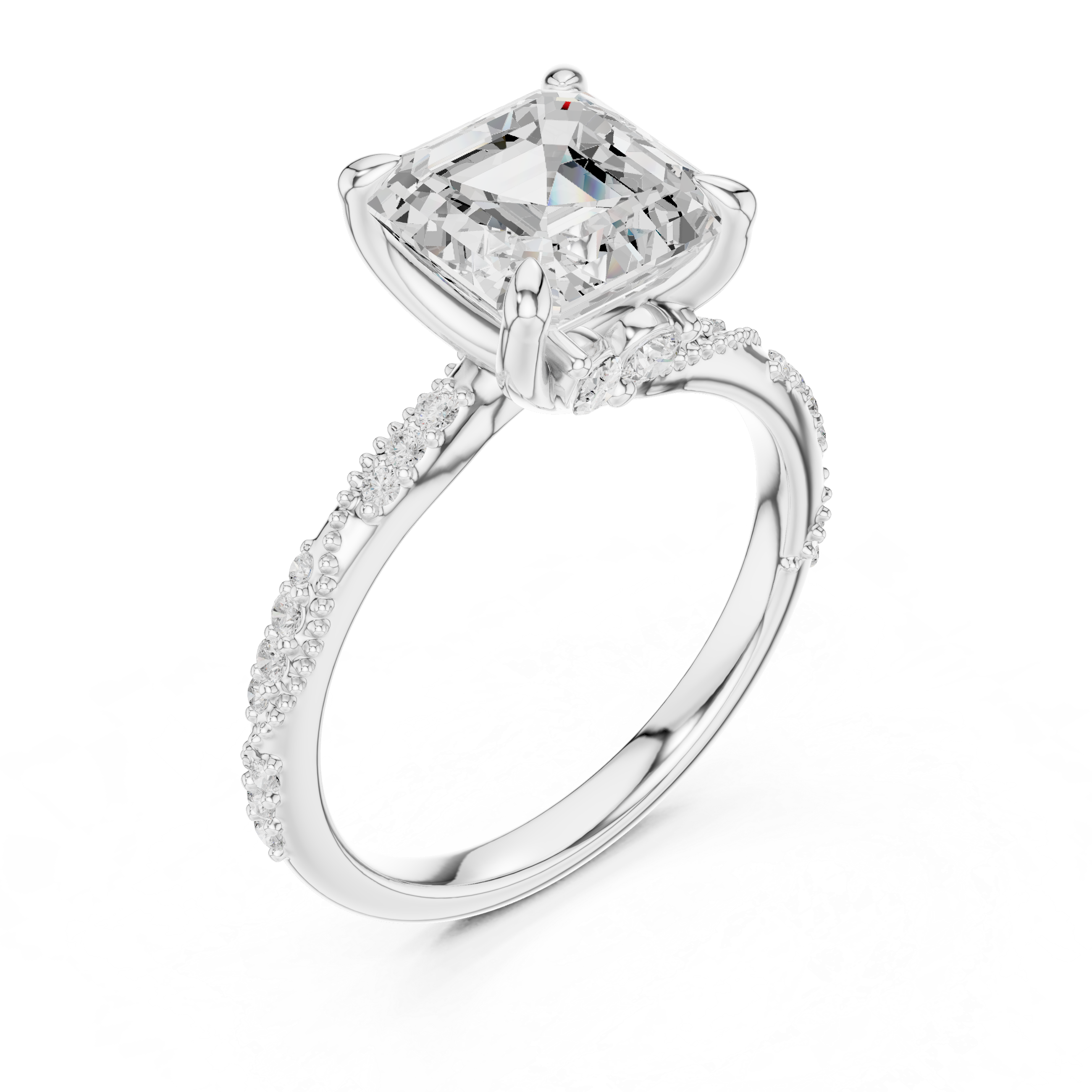3.00 Carat Asscher Cut Lab-Grown Diamond Solitaire Ring in 14K / 18K Gold , VVS1 Clarity – SGL Certified