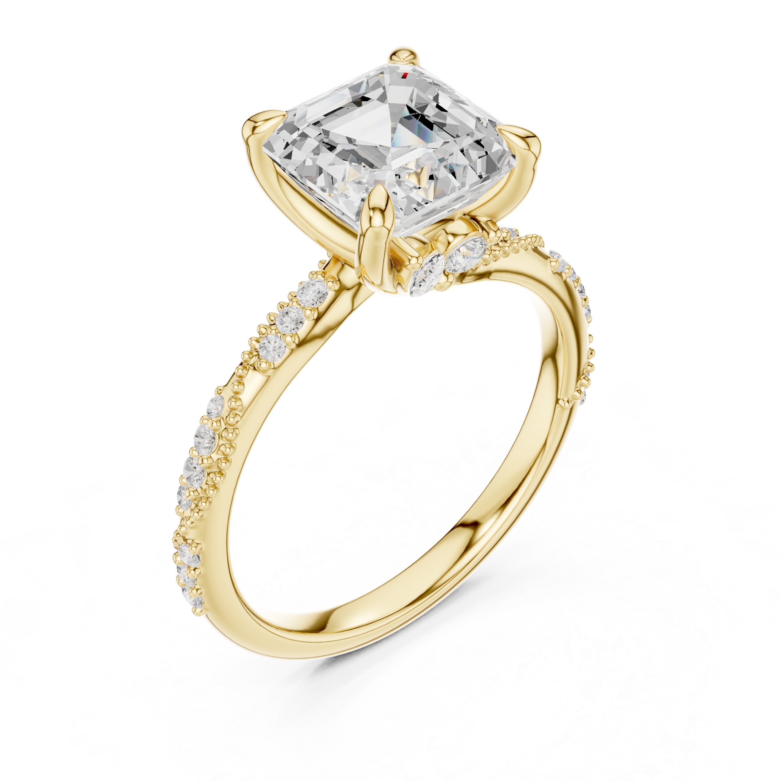 3.00 Carat Asscher Cut Lab-Grown Diamond Solitaire Ring in 14K / 18K Gold , VVS1 Clarity – SGL Certified