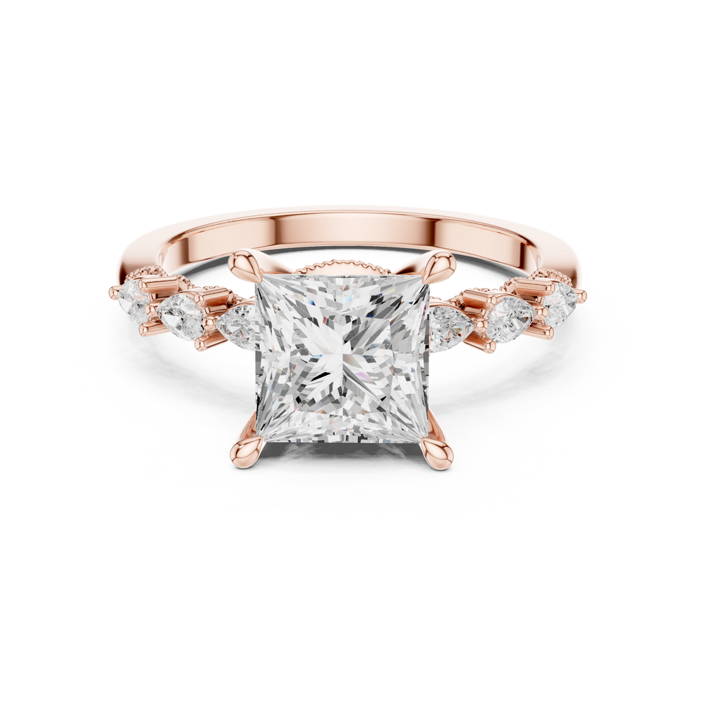 2.35 Carat Princess Cut Lab-Grown Diamond Solitaire Ring in 14K / 18K Gold , VVS1 Clarity – SGL Certified
