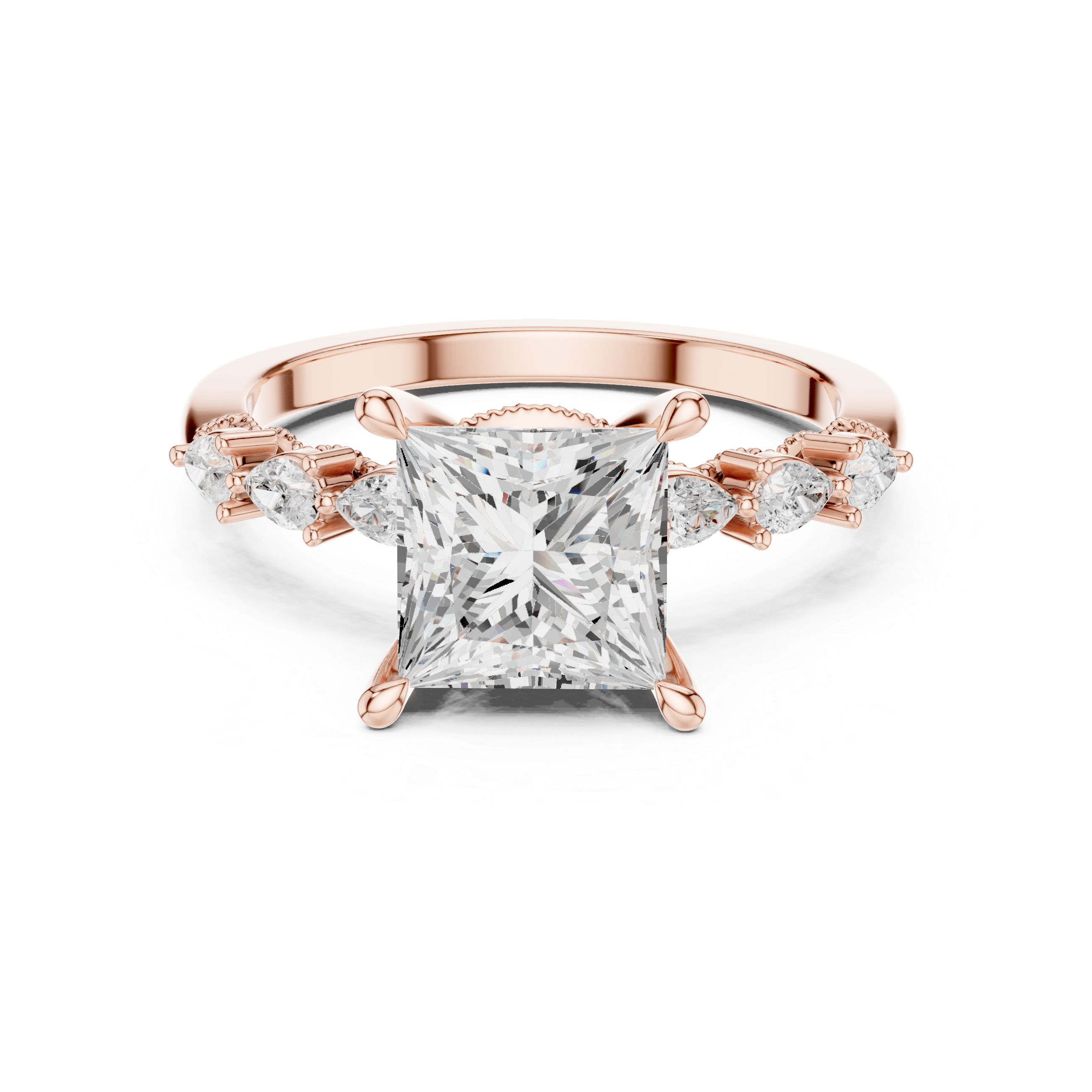 2.35 Carat Princess Cut Lab-Grown Diamond Solitaire Ring in 14K / 18K Gold , VVS1 Clarity – SGL Certified