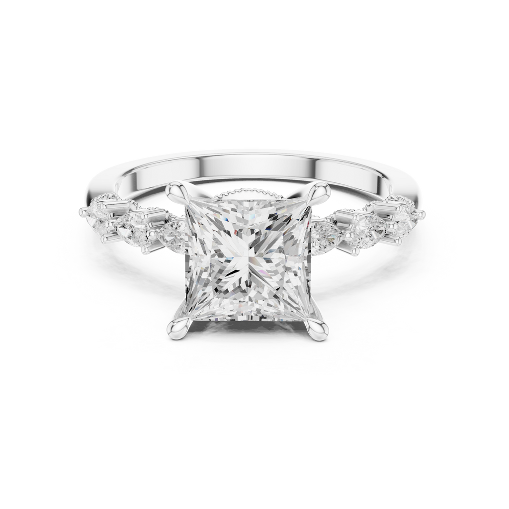 2.35 Carat Princess Cut Lab-Grown Diamond Solitaire Ring in 14K / 18K Gold , VVS1 Clarity – SGL Certified