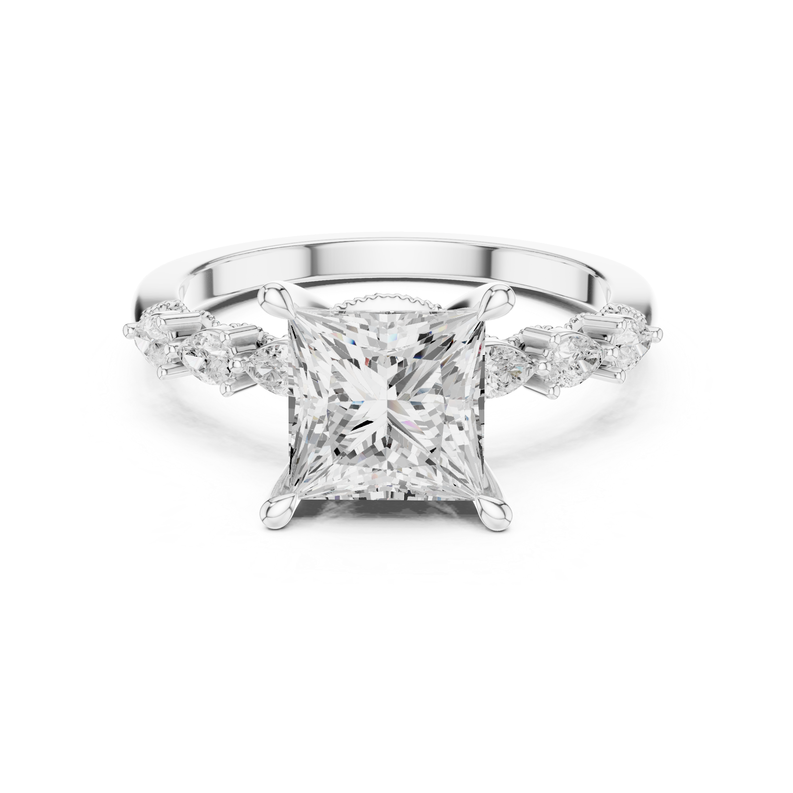 2.35 Carat Princess Cut Lab-Grown Diamond Solitaire Ring in 14K / 18K Gold , VVS1 Clarity – SGL Certified