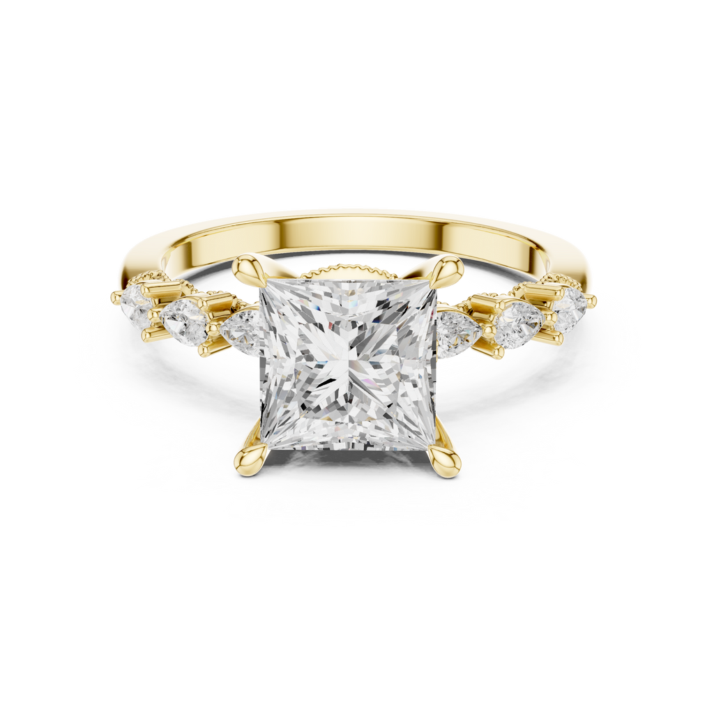 2.35 Carat Princess Cut Lab-Grown Diamond Solitaire Ring in 14K / 18K Gold , VVS1 Clarity – SGL Certified