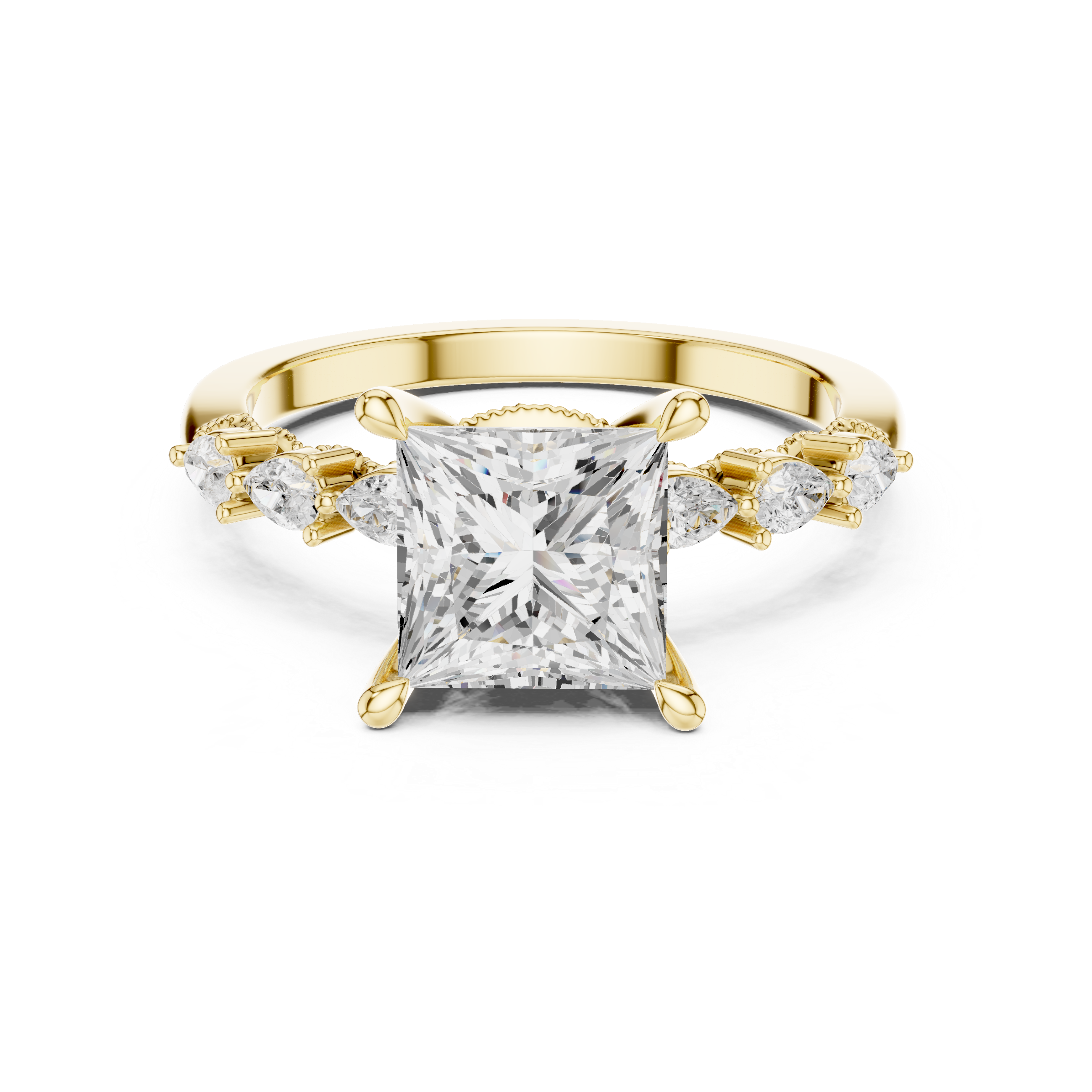 2.35 Carat Princess Cut Lab-Grown Diamond Solitaire Ring in 14K / 18K Gold , VVS1 Clarity – SGL Certified