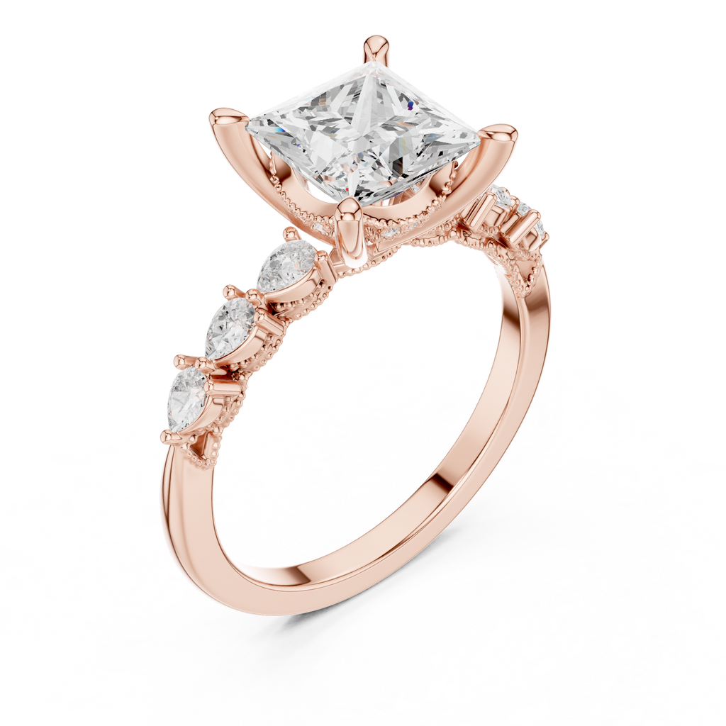 2.35 Carat Princess Cut Lab-Grown Diamond Solitaire Ring in 14K / 18K Gold , VVS1 Clarity – SGL Certified