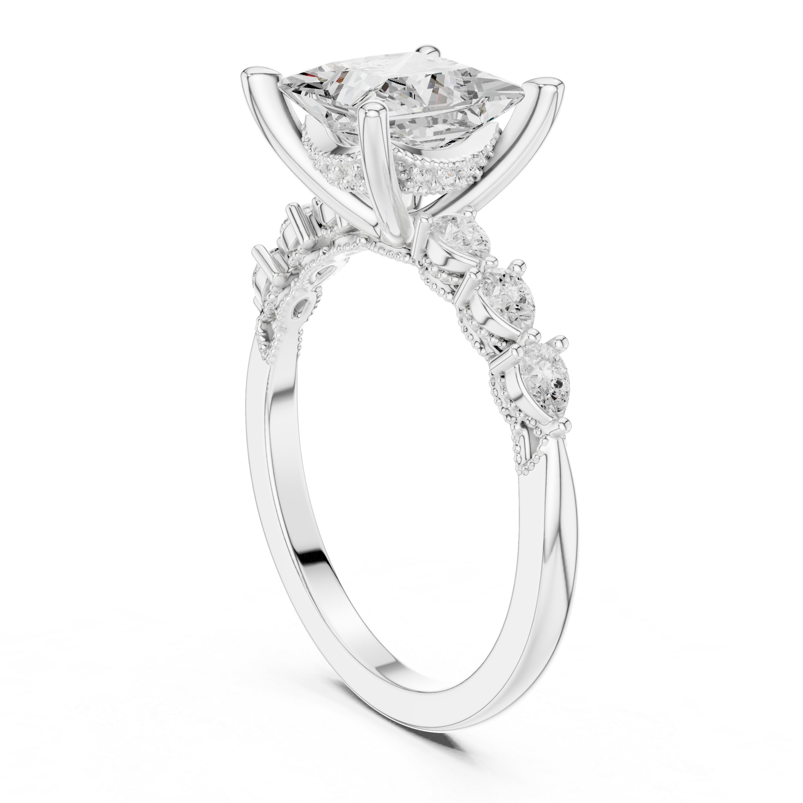 2.35 Carat Princess Cut Lab-Grown Diamond Solitaire Ring in 14K / 18K Gold , VVS1 Clarity – SGL Certified