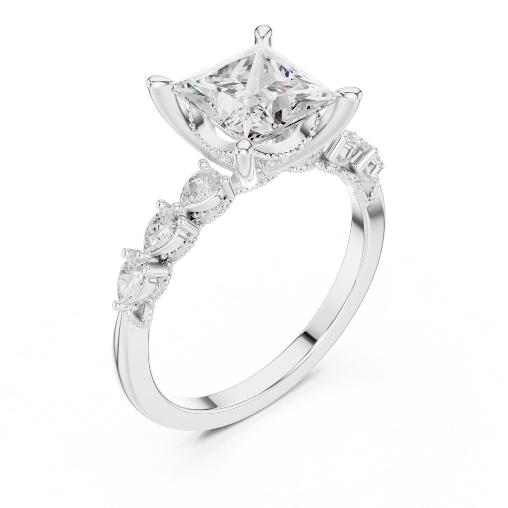 2.35 Carat Princess Cut Lab-Grown Diamond Solitaire Ring in 14K / 18K Gold , VVS1 Clarity – SGL Certified