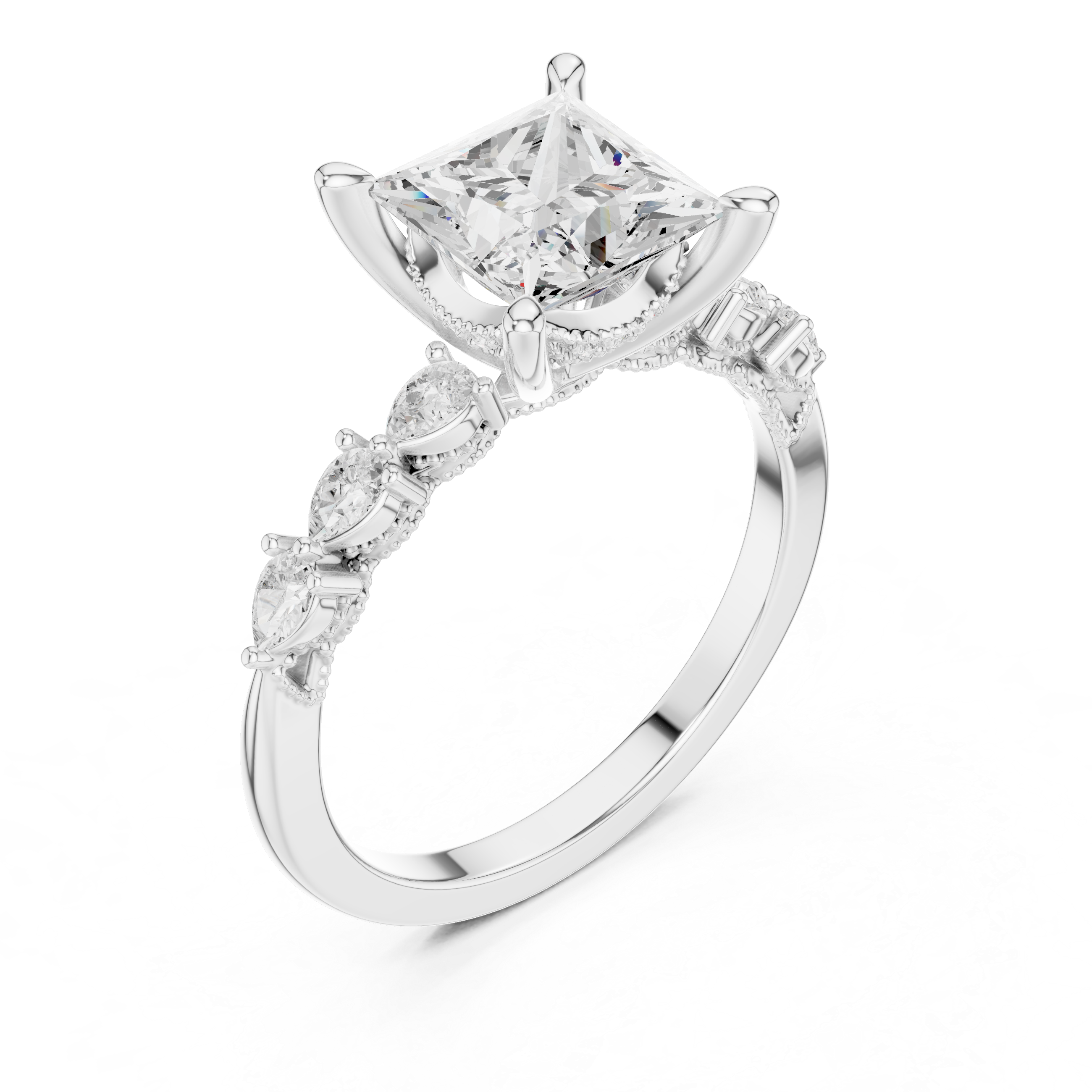 2.35 Carat Princess Cut Lab-Grown Diamond Solitaire Ring in 14K / 18K Gold , VVS1 Clarity – SGL Certified