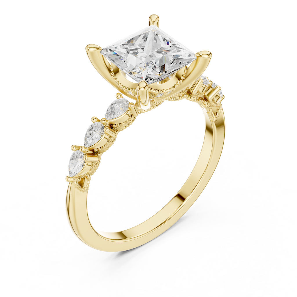 2.35 Carat Princess Cut Lab-Grown Diamond Solitaire Ring in 14K / 18K Gold , VVS1 Clarity – SGL Certified
