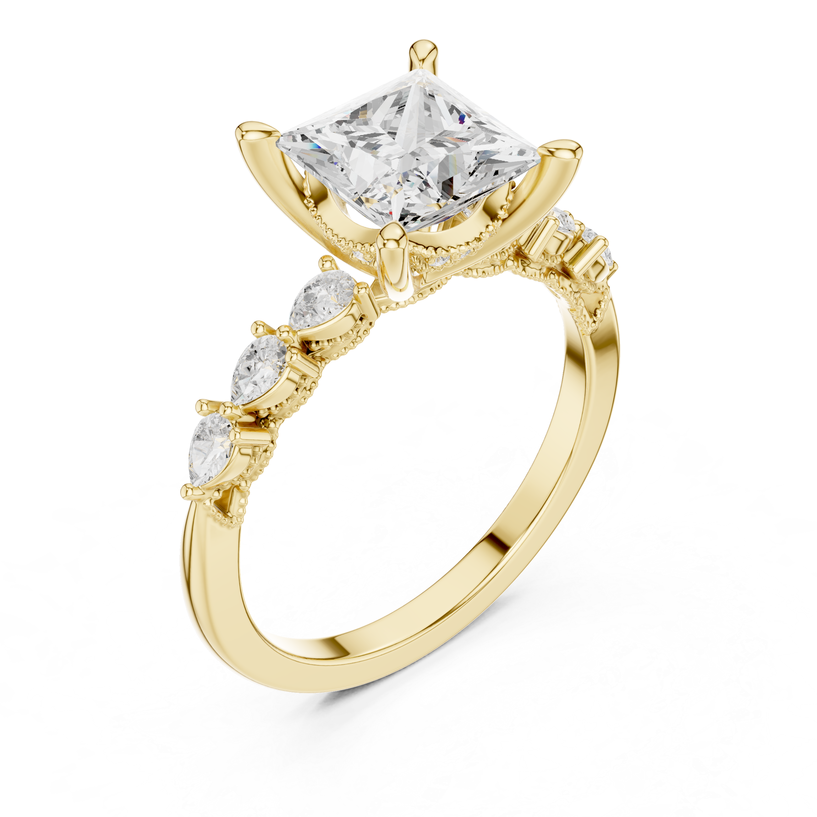 2.35 Carat Princess Cut Lab-Grown Diamond Solitaire Ring in 14K / 18K Gold , VVS1 Clarity – SGL Certified