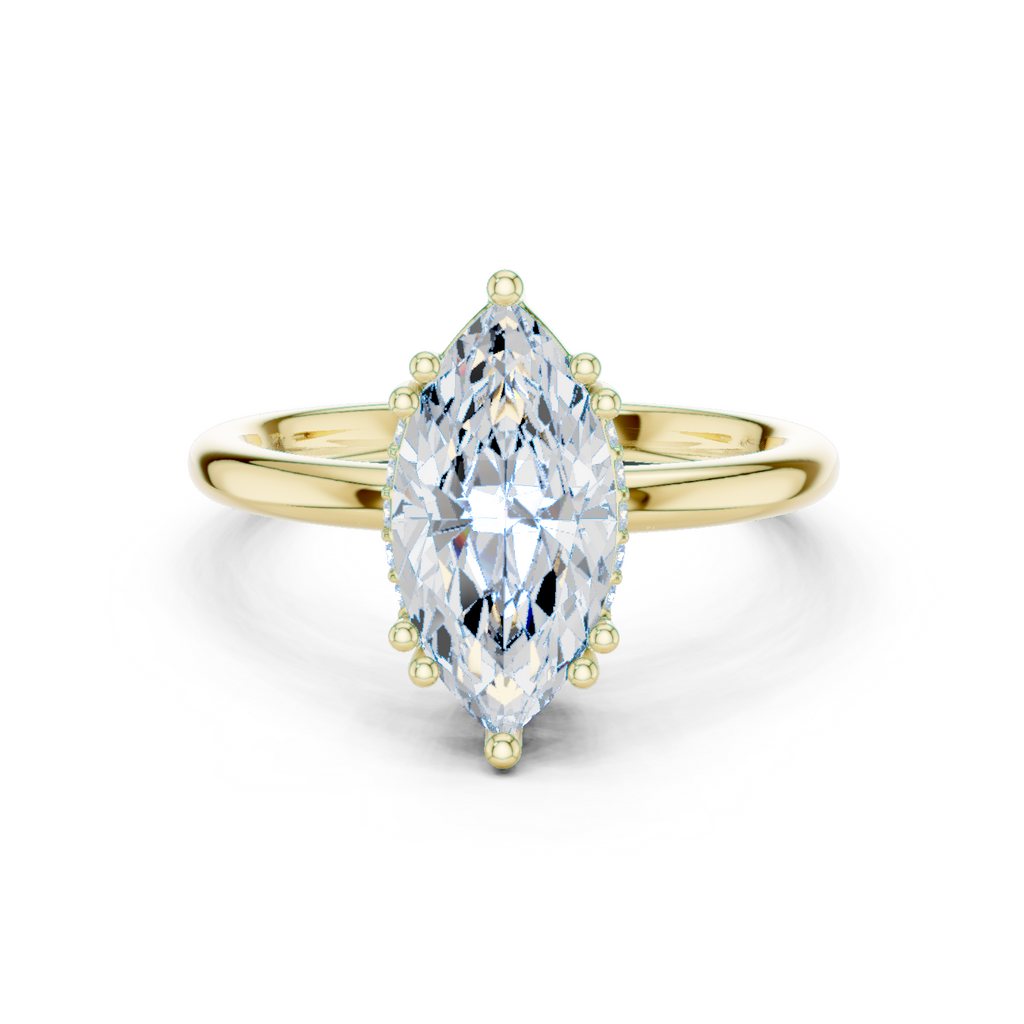 2.10 Carat Marquise Cut Lab-Grown Diamond Solitaire Ring in 14K / 18K Gold , VVS1 Clarity – SGL Certified