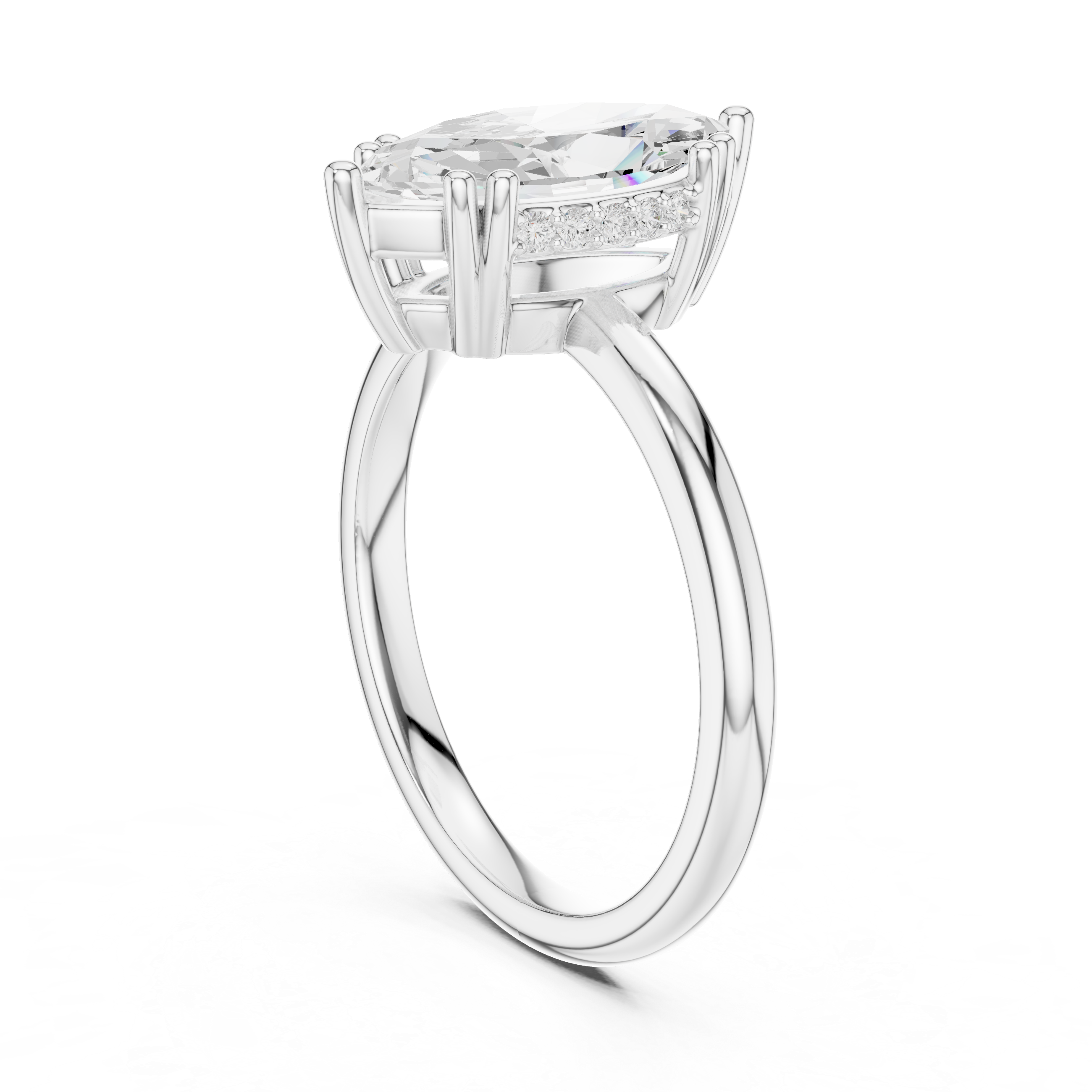2.10 Carat Marquise Cut Lab-Grown Diamond Solitaire Ring in 14K / 18K Gold , VVS1 Clarity – SGL Certified