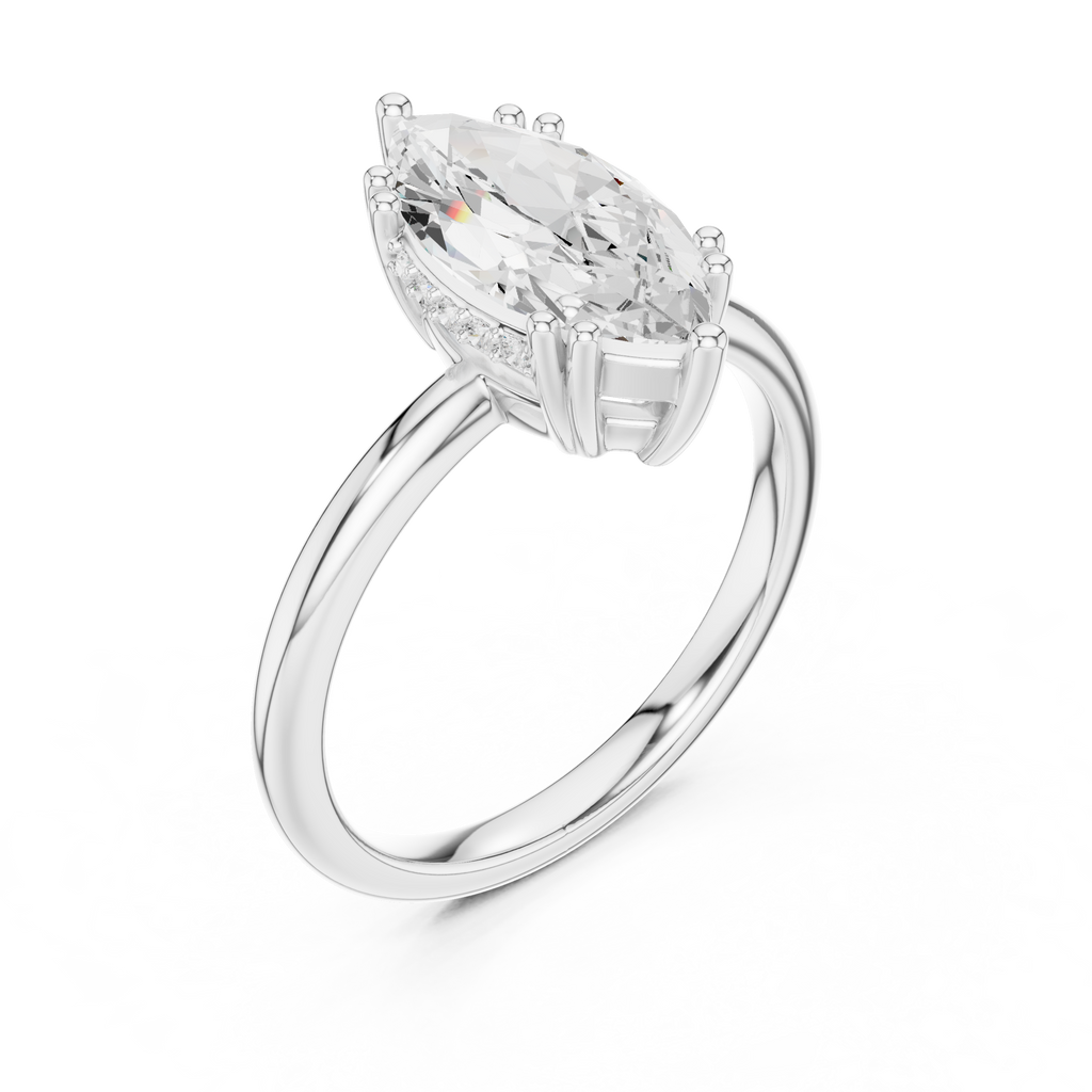 2.10 Carat Marquise Cut Lab-Grown Diamond Solitaire Ring in 14K / 18K Gold , VVS1 Clarity – SGL Certified