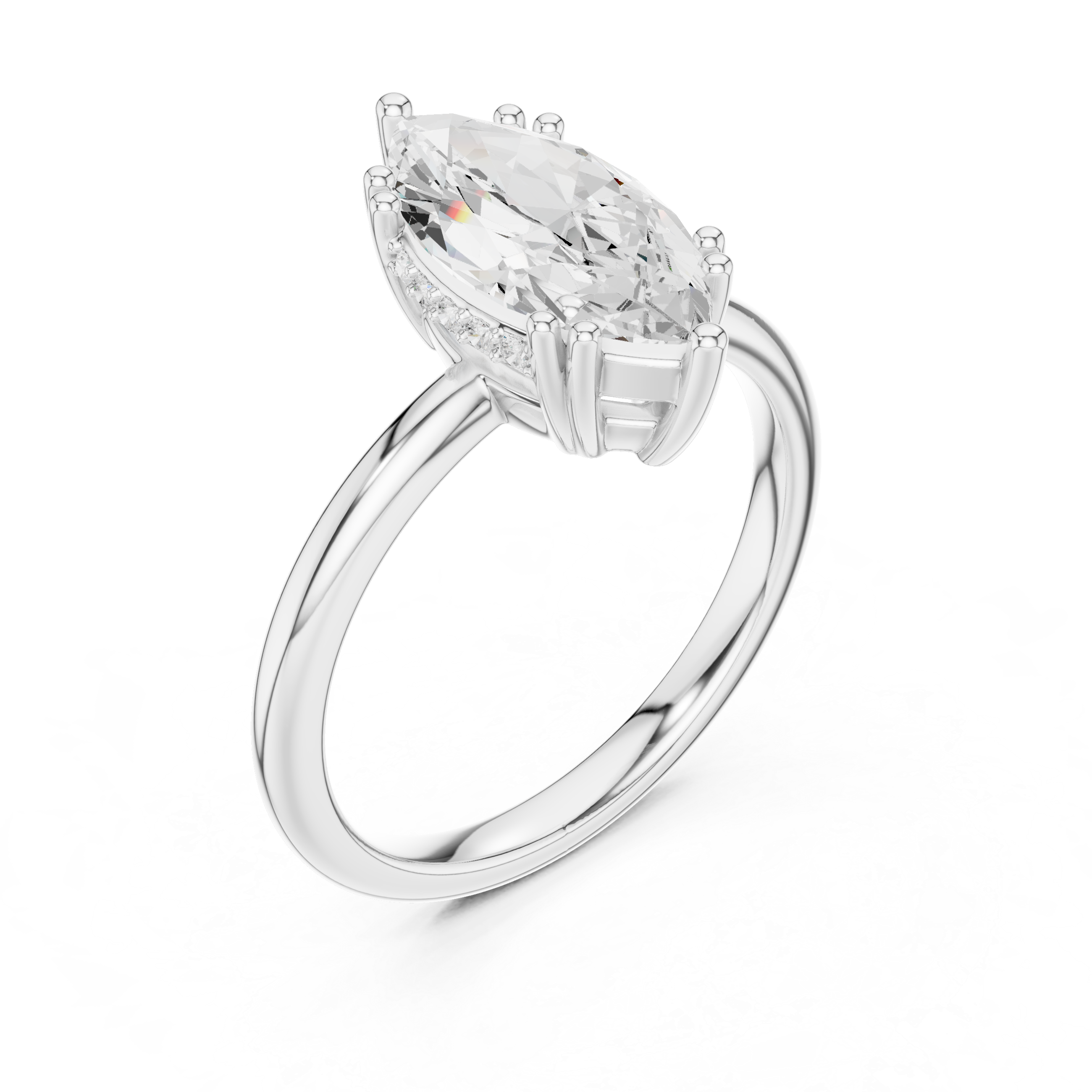 2.10 Carat Marquise Cut Lab-Grown Diamond Solitaire Ring in 14K / 18K Gold , VVS1 Clarity – SGL Certified