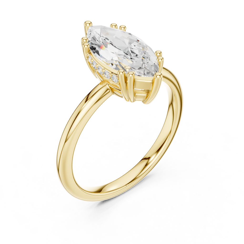 2.10 Carat Marquise Cut Lab-Grown Diamond Solitaire Ring in 14K / 18K Gold , VVS1 Clarity – SGL Certified