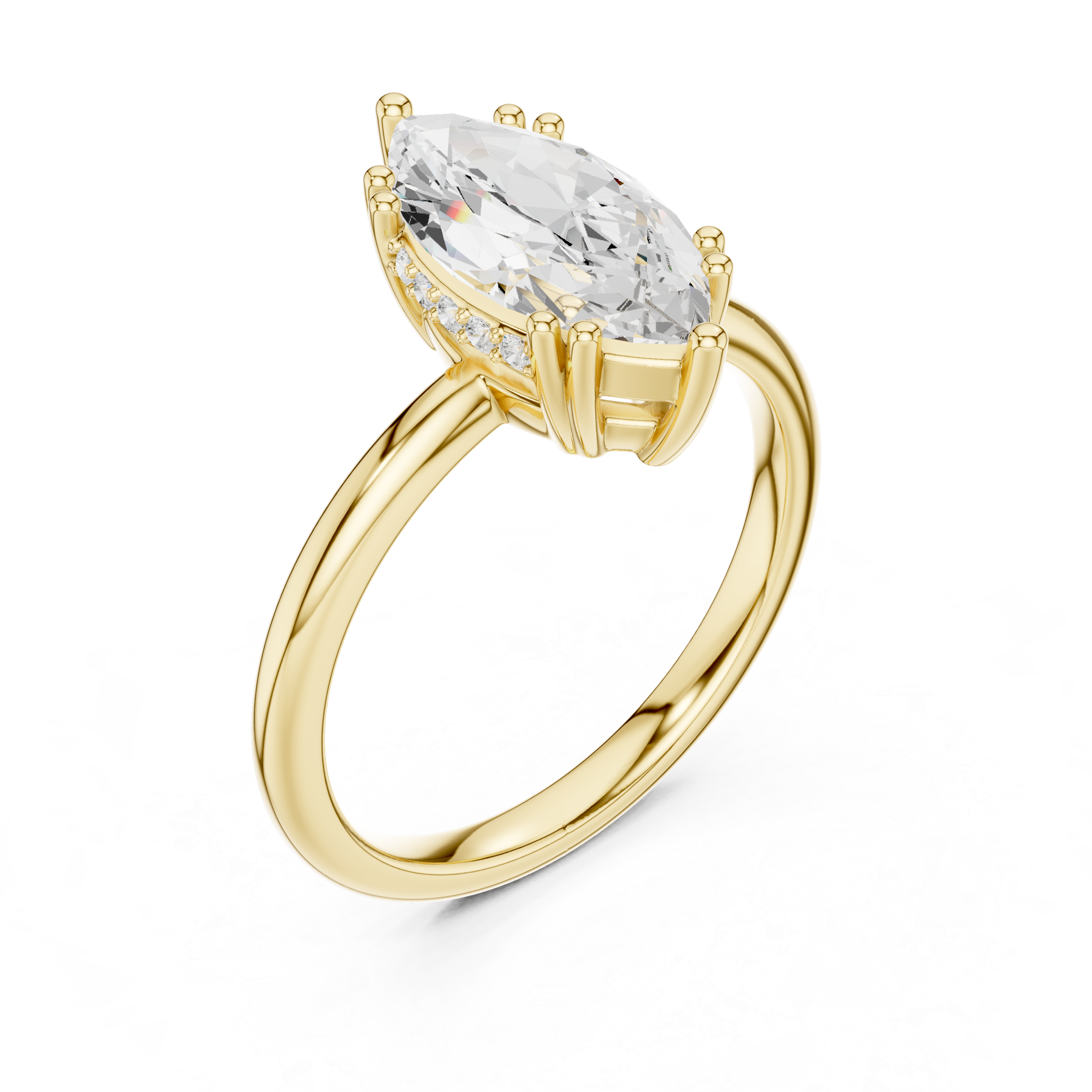 2.10 Carat Marquise Cut Lab-Grown Diamond Solitaire Ring in 14K / 18K Gold , VVS1 Clarity – SGL Certified