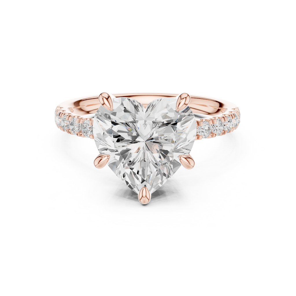 4.50 Carat Heart Cut Lab-Grown Diamond Solitaire Ring in 14K / 18K Gold, VVS1 Clarity – SGL Certified