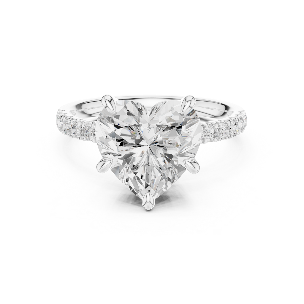 4.50 Carat Heart Cut Lab-Grown Diamond Solitaire Ring in 14K / 18K Gold, VVS1 Clarity – SGL Certified