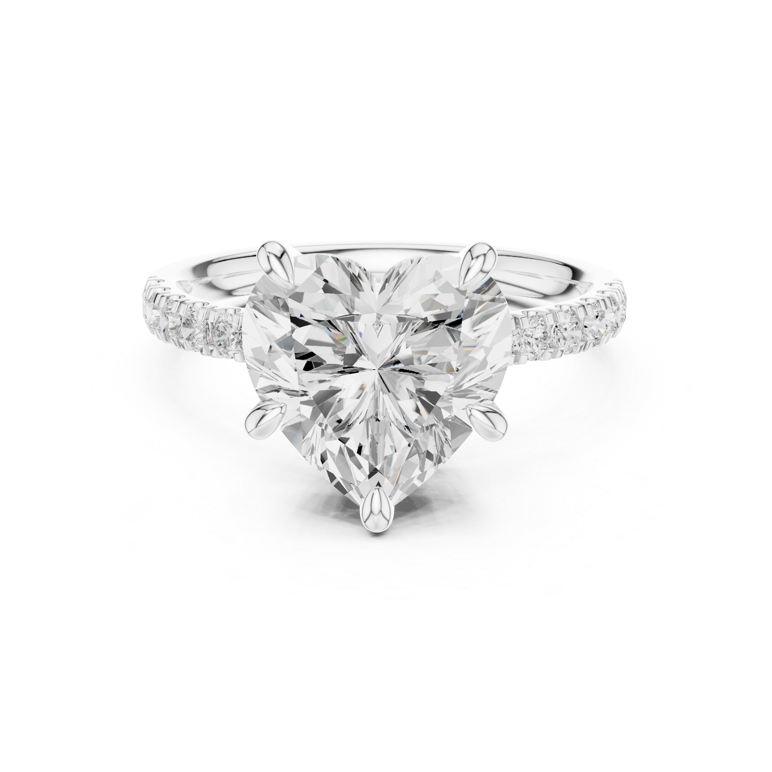 4.50 Carat Heart Cut Lab-Grown Diamond Solitaire Ring in 14K / 18K Gold, VVS1 Clarity – SGL Certified