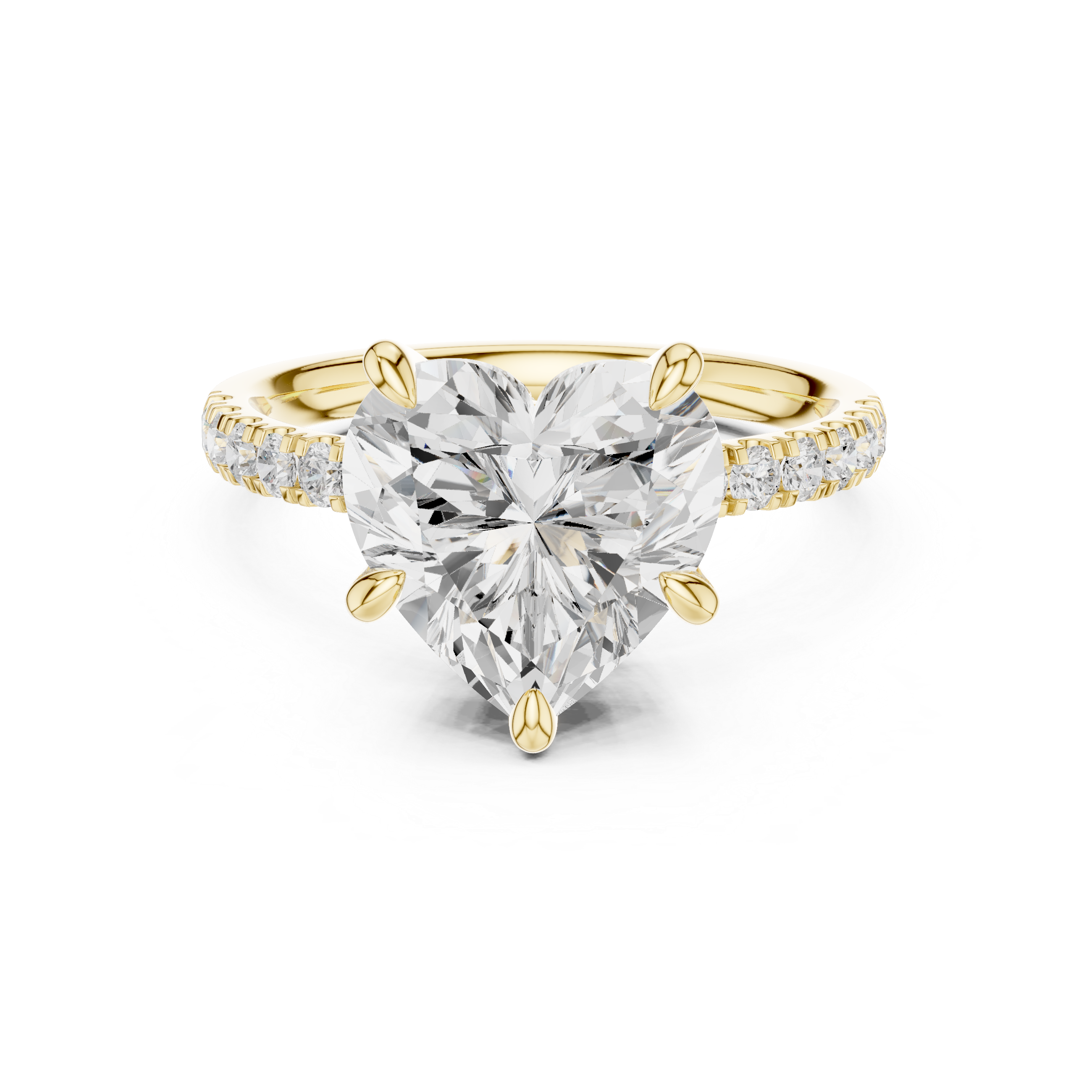 4.50 Carat Heart Cut Lab-Grown Diamond Solitaire Ring in 14K / 18K Gold, VVS1 Clarity – SGL Certified