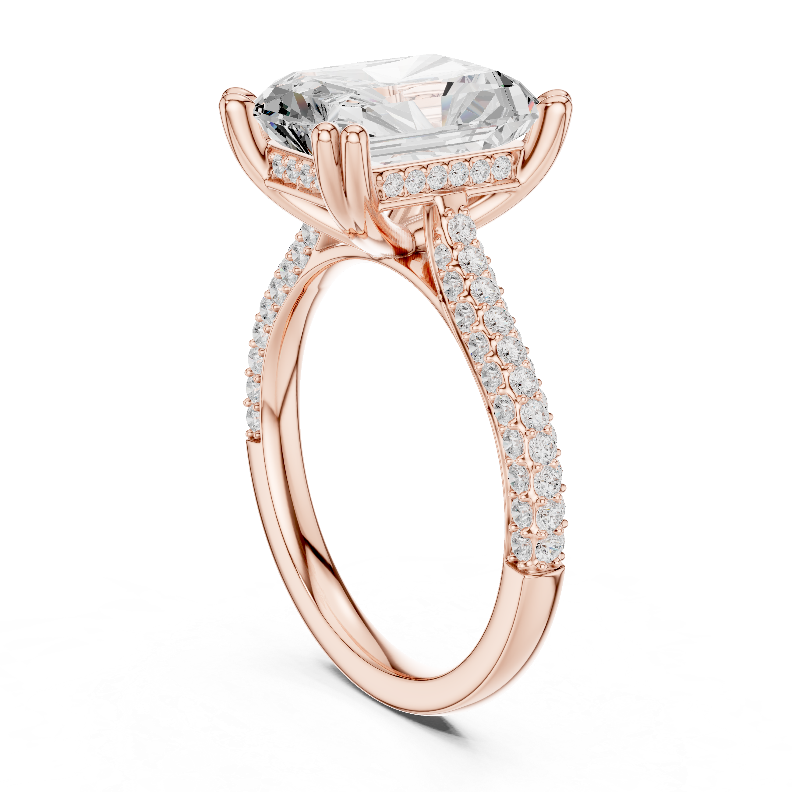 4.50 Carat Radiant Cut Lab-Grown Diamond Solitaire Ring in 14K / 18K Gold , VVS1 Clarity – SGL Certified