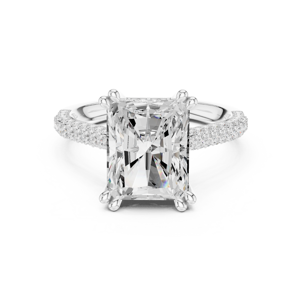 4.50 Carat Radiant Cut Lab-Grown Diamond Solitaire Ring in 14K / 18K Gold , VVS1 Clarity – SGL Certified