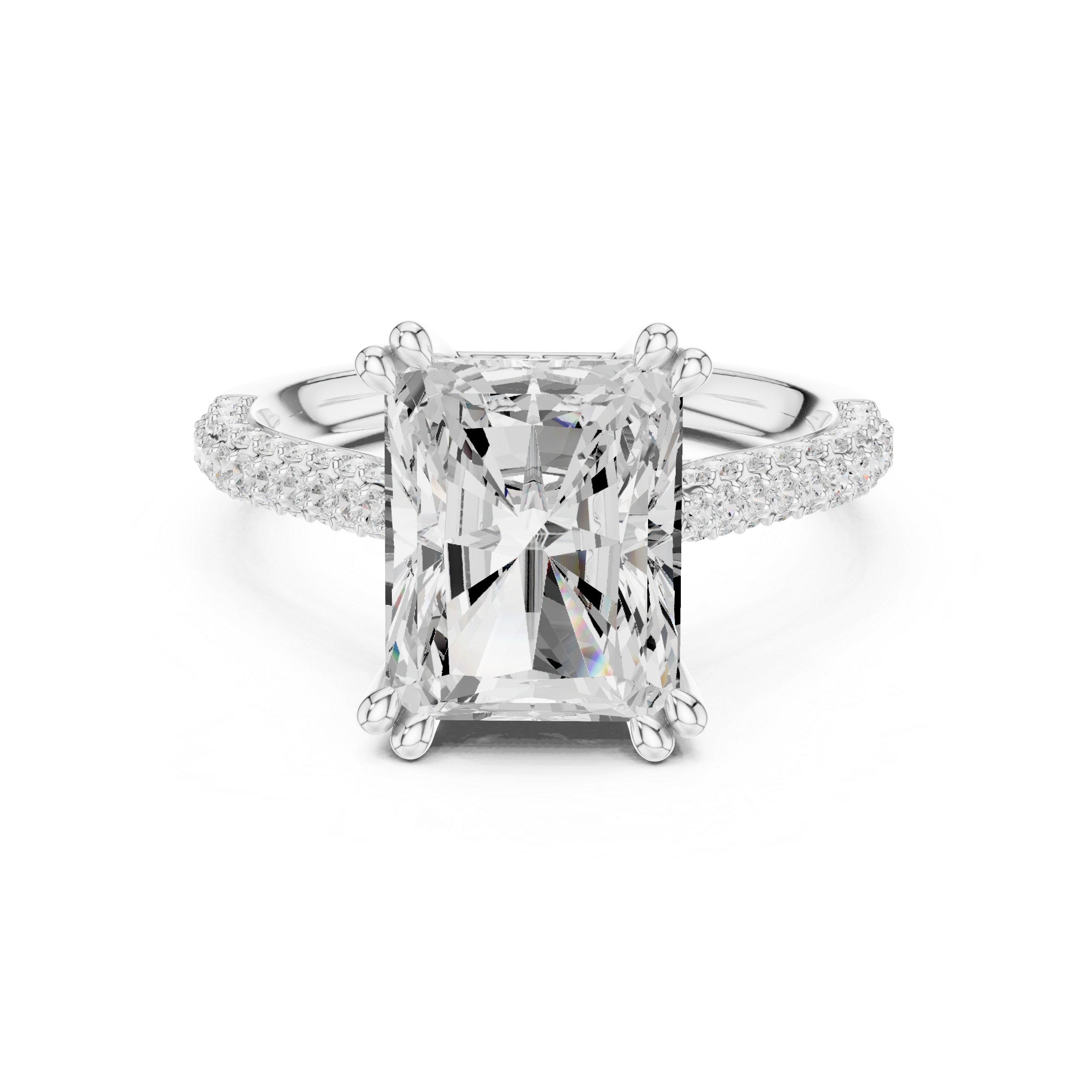 4.50 Carat Radiant Cut Lab-Grown Diamond Solitaire Ring in 14K / 18K Gold , VVS1 Clarity – SGL Certified
