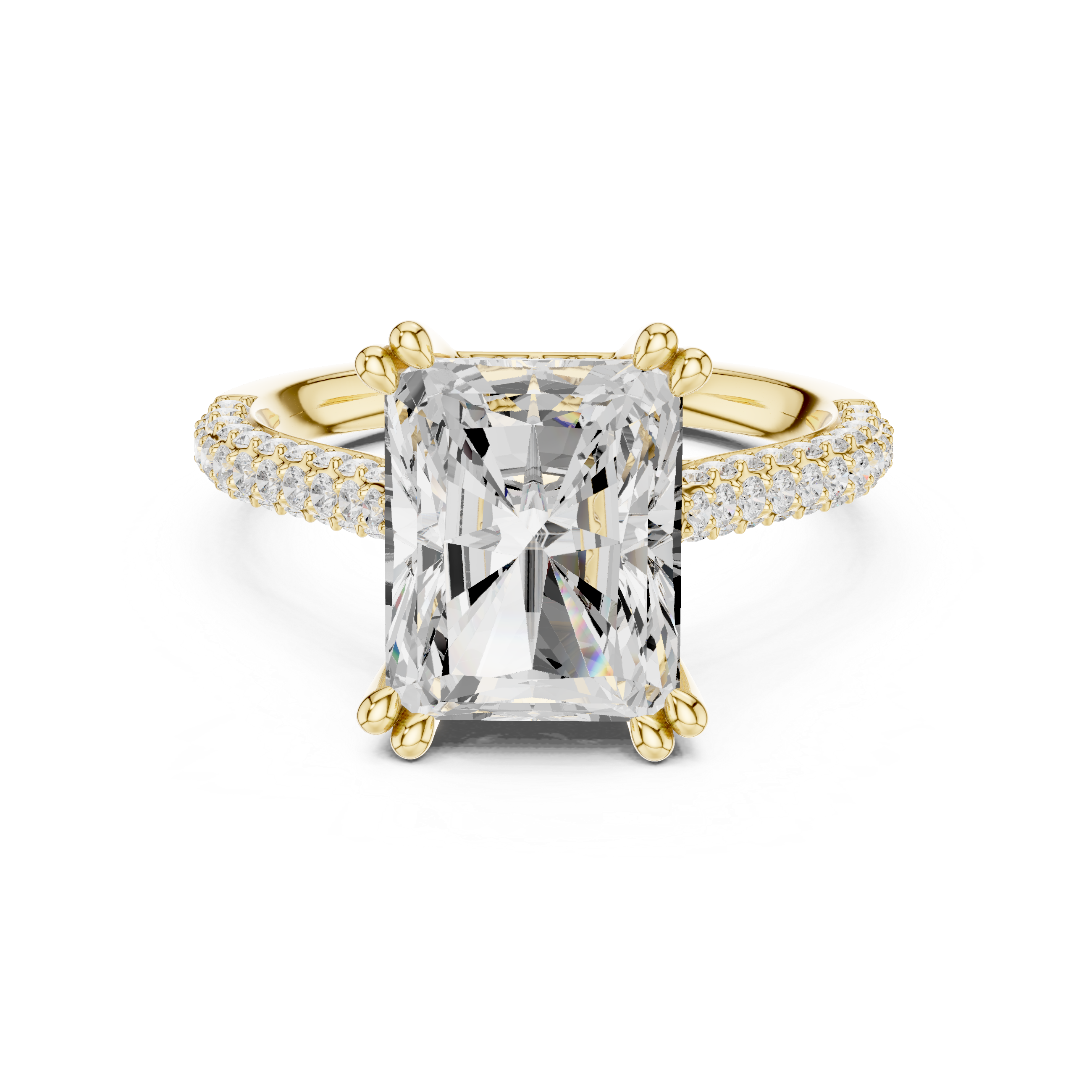 4.50 Carat Radiant Cut Lab-Grown Diamond Solitaire Ring in 14K / 18K Gold , VVS1 Clarity – SGL Certified