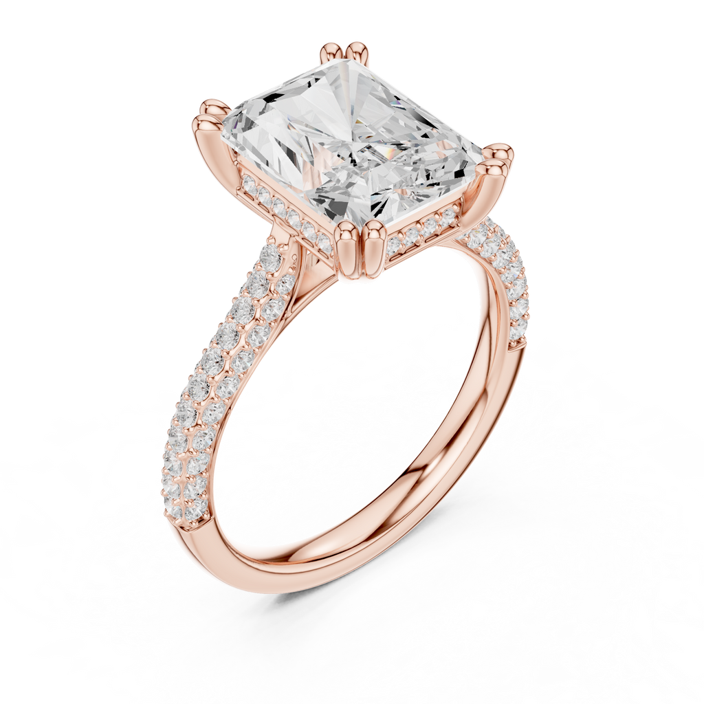 4.50 Carat Radiant Cut Lab-Grown Diamond Solitaire Ring in 14K / 18K Gold , VVS1 Clarity – SGL Certified