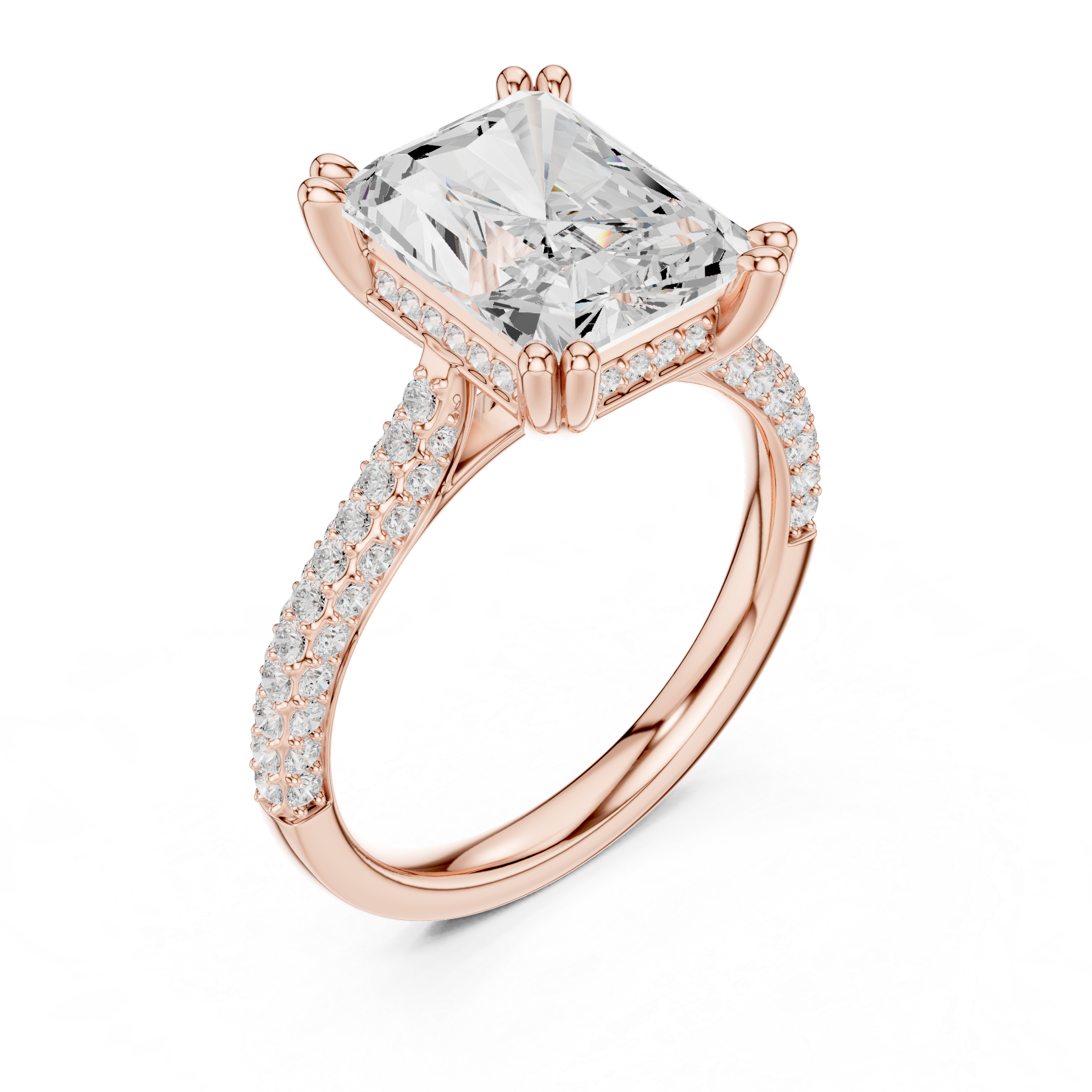 4.50 Carat Radiant Cut Lab-Grown Diamond Solitaire Ring in 14K / 18K Gold , VVS1 Clarity – SGL Certified