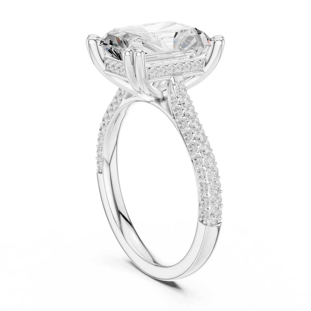 4.50 Carat Radiant Cut Lab-Grown Diamond Solitaire Ring in 14K / 18K Gold , VVS1 Clarity – SGL Certified