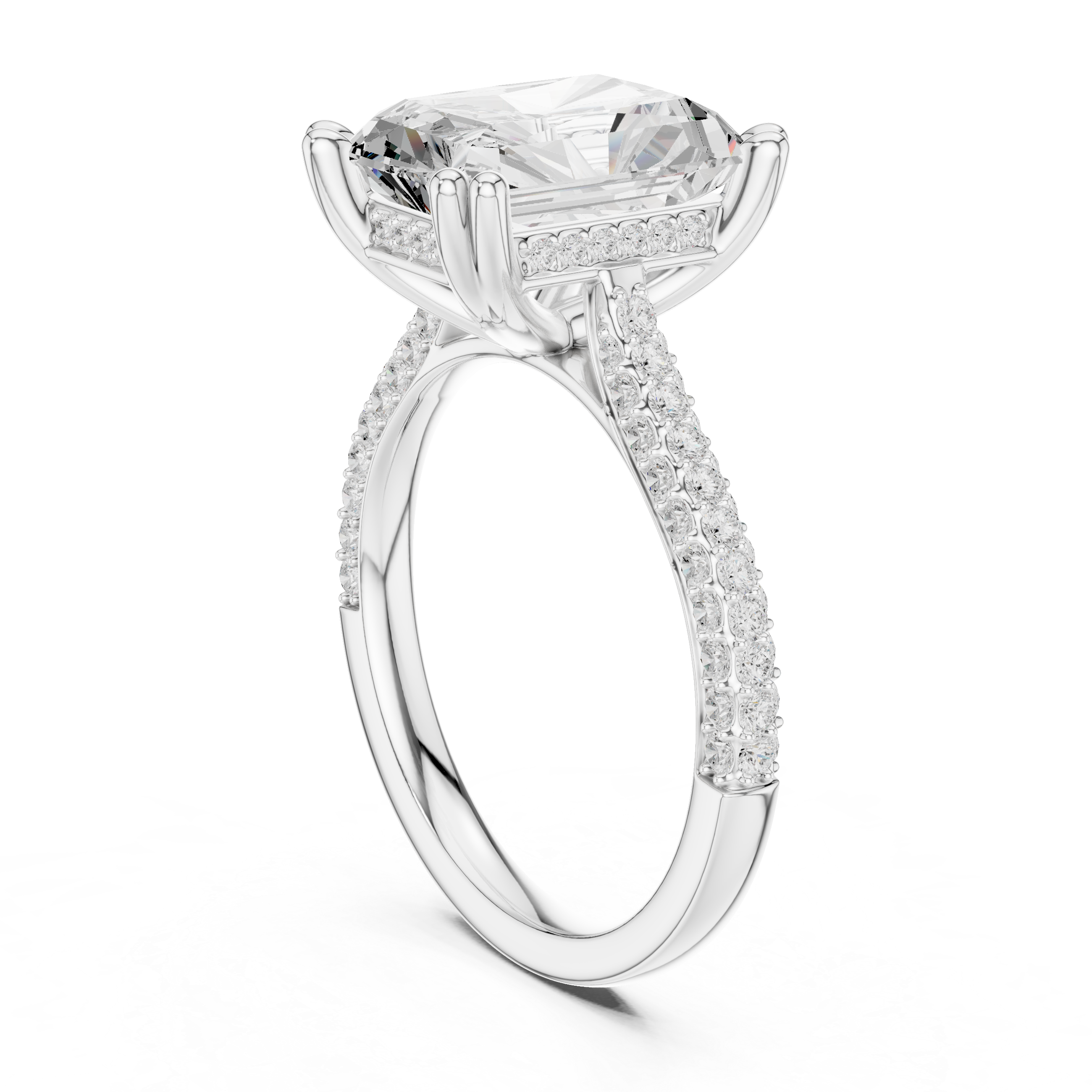 4.50 Carat Radiant Cut Lab-Grown Diamond Solitaire Ring in 14K / 18K Gold , VVS1 Clarity – SGL Certified