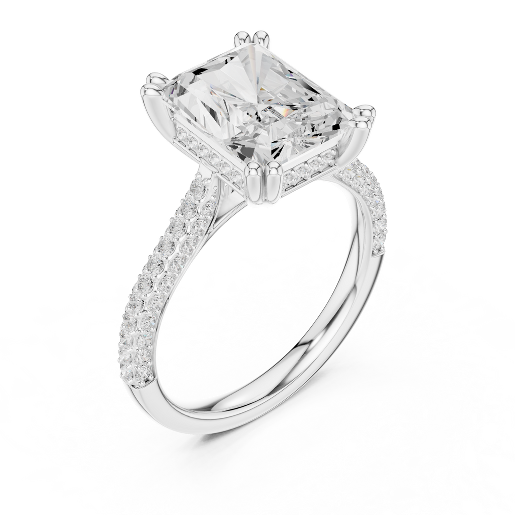 4.50 Carat Radiant Cut Lab-Grown Diamond Solitaire Ring in 14K / 18K Gold , VVS1 Clarity – SGL Certified
