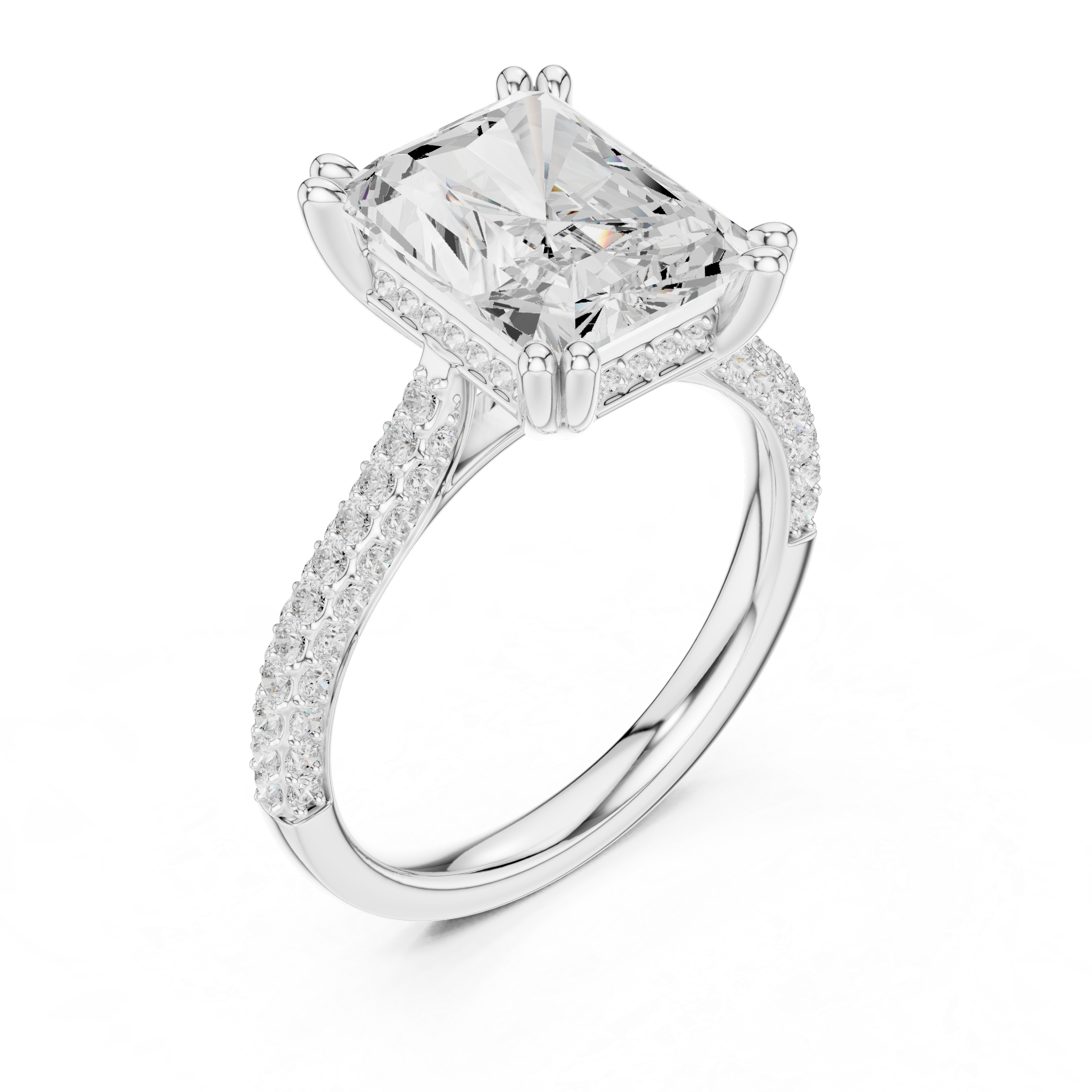 4.50 Carat Radiant Cut Lab-Grown Diamond Solitaire Ring in 14K / 18K Gold , VVS1 Clarity – SGL Certified