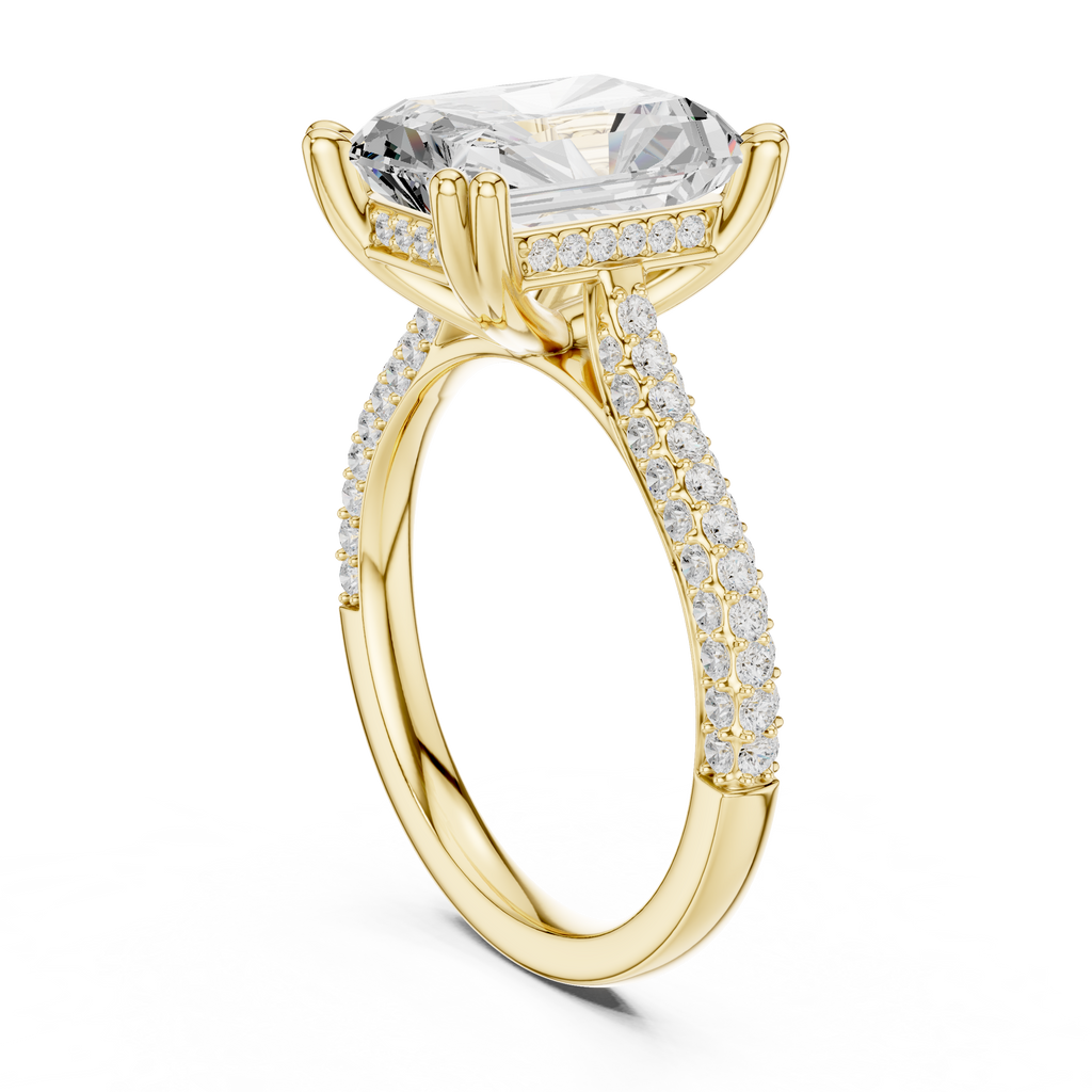 4.50 Carat Radiant Cut Lab-Grown Diamond Solitaire Ring in 14K / 18K Gold , VVS1 Clarity – SGL Certified