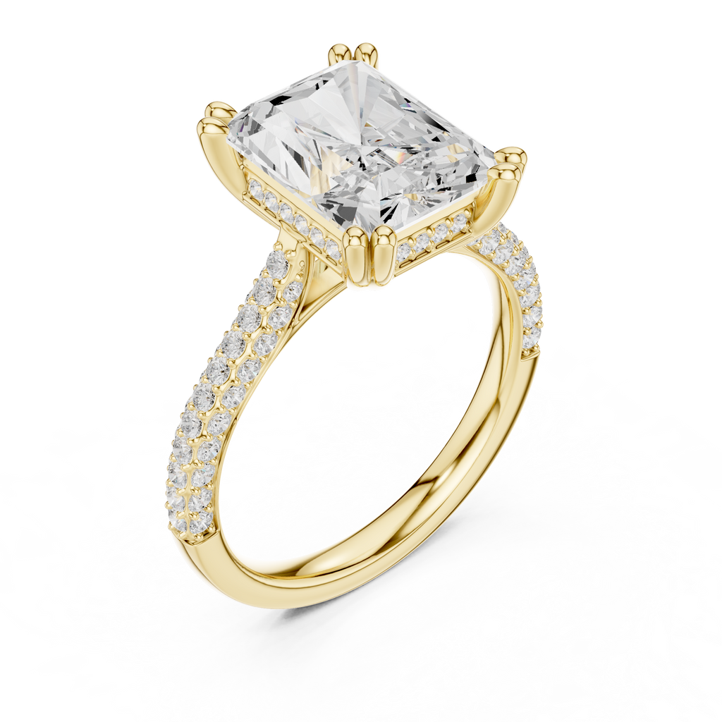 4.50 Carat Radiant Cut Lab-Grown Diamond Solitaire Ring in 14K / 18K Gold , VVS1 Clarity – SGL Certified