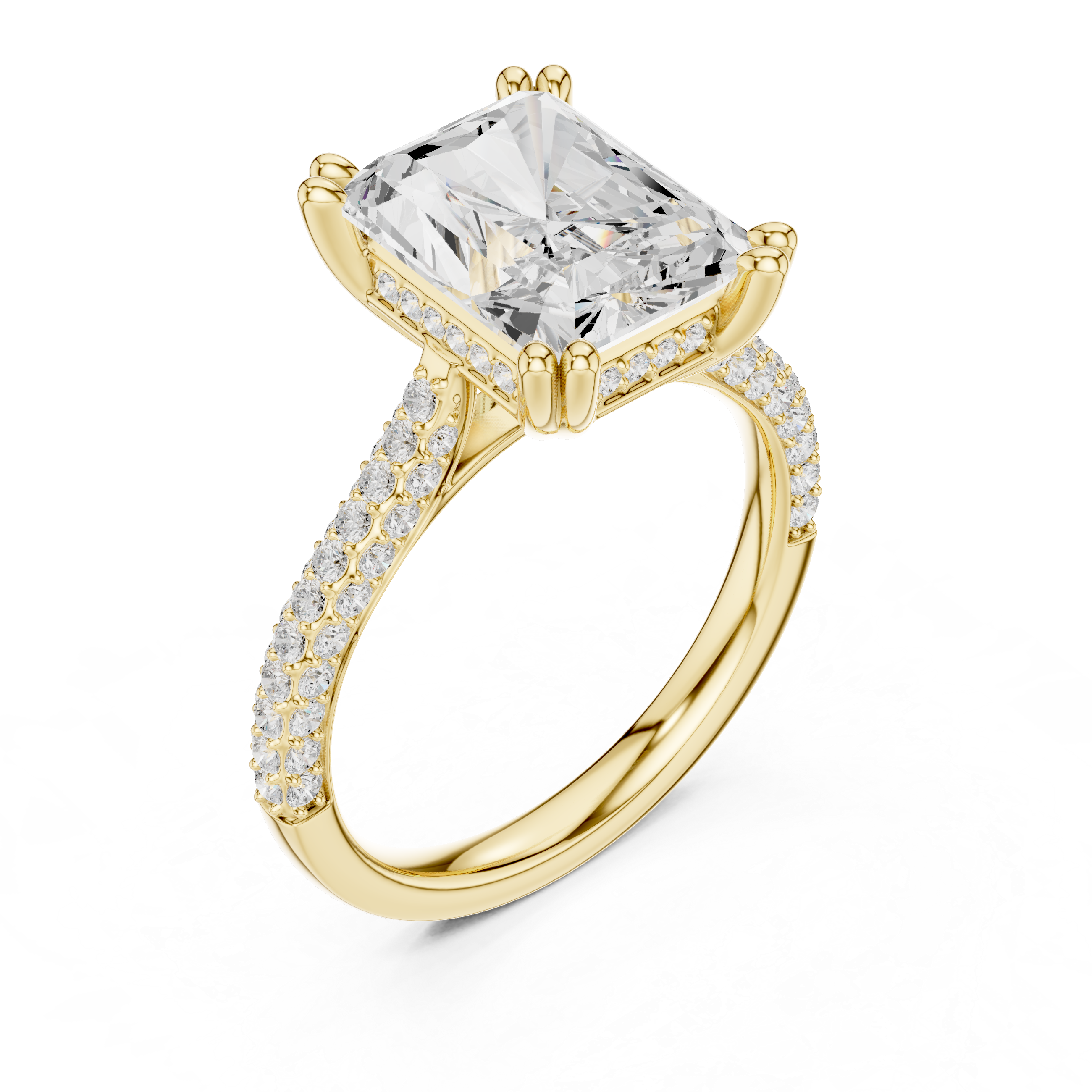 4.50 Carat Radiant Cut Lab-Grown Diamond Solitaire Ring in 14K / 18K Gold , VVS1 Clarity – SGL Certified