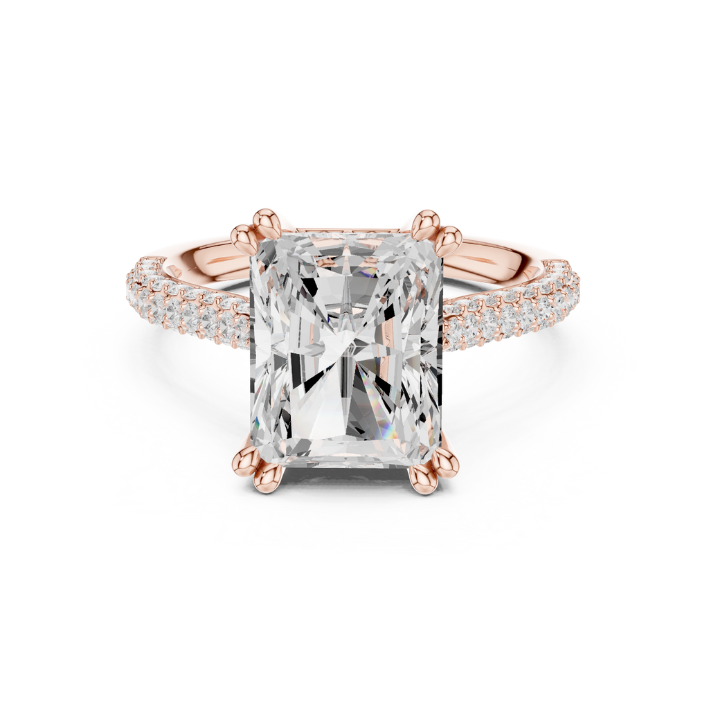 4.50 Carat Radiant Cut Lab-Grown Diamond Solitaire Ring in 14K / 18K Gold , VVS1 Clarity – SGL Certified
