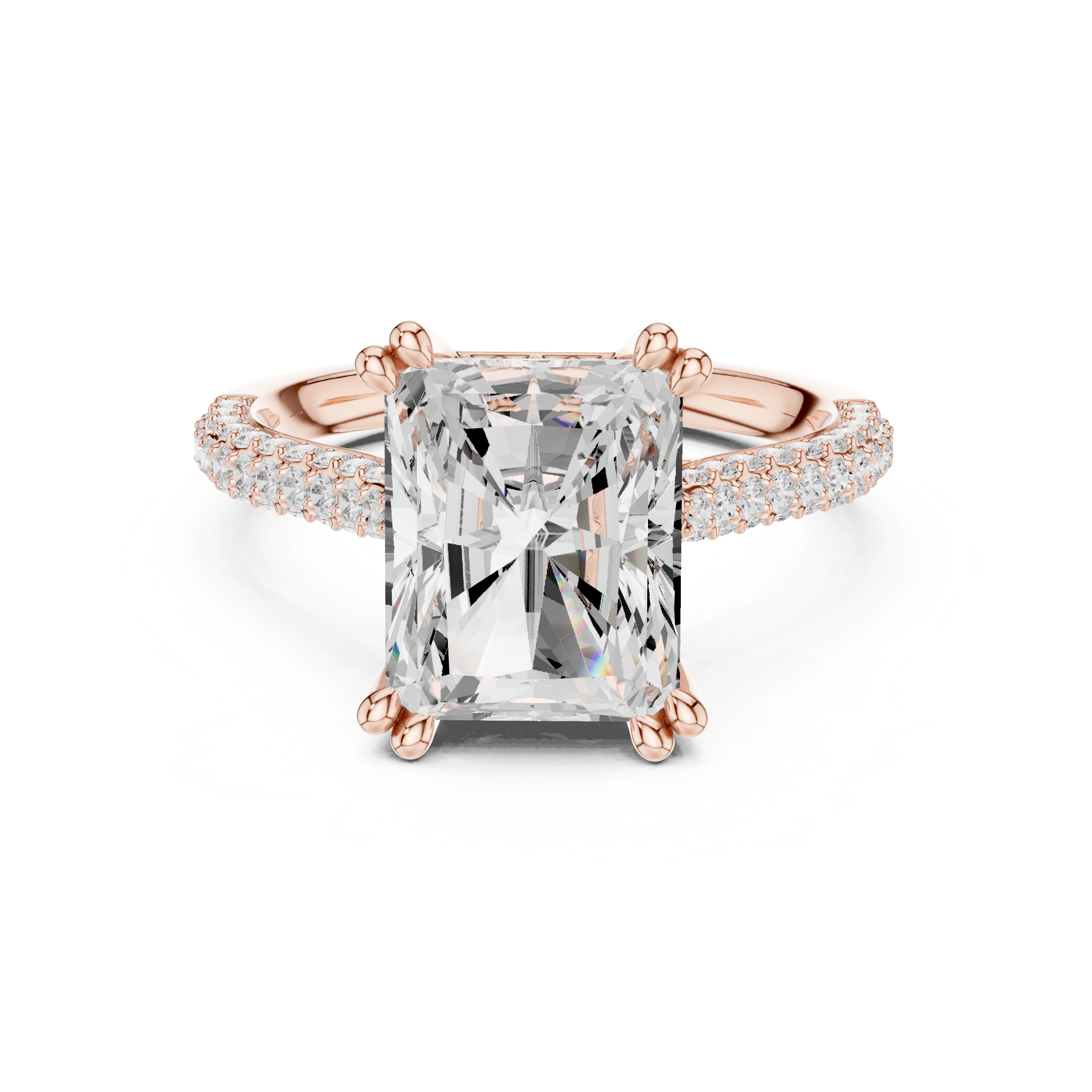 4.50 Carat Radiant Cut Lab-Grown Diamond Solitaire Ring in 14K / 18K Gold , VVS1 Clarity – SGL Certified