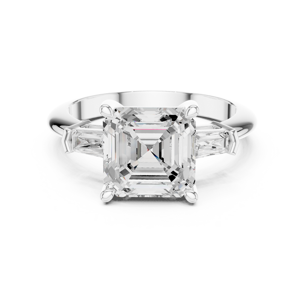 3.35 Carat Asscher Cut Lab-Grown Diamond Solitaire Ring in 14K / 18K Gold , VVS1 Clarity – SGL Certified