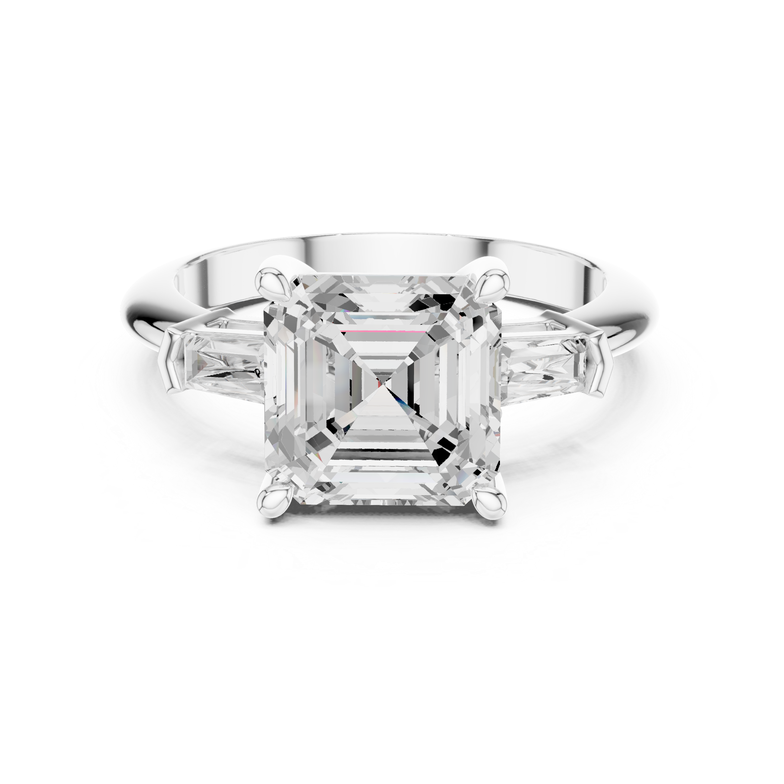3.35 Carat Asscher Cut Lab-Grown Diamond Solitaire Ring in 14K / 18K Gold , VVS1 Clarity – SGL Certified