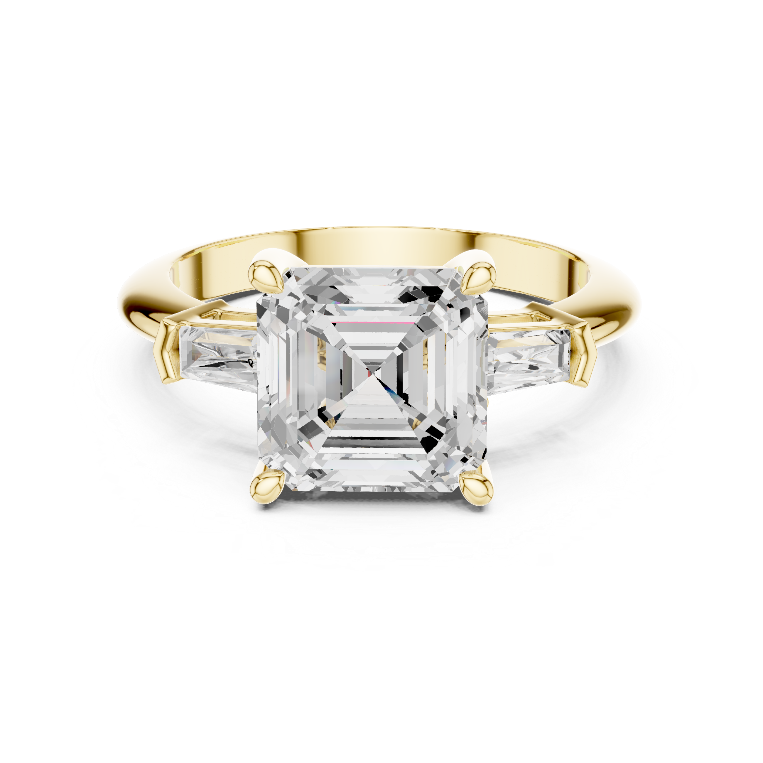 3.35 Carat Asscher Cut Lab-Grown Diamond Solitaire Ring in 14K / 18K Gold , VVS1 Clarity – SGL Certified
