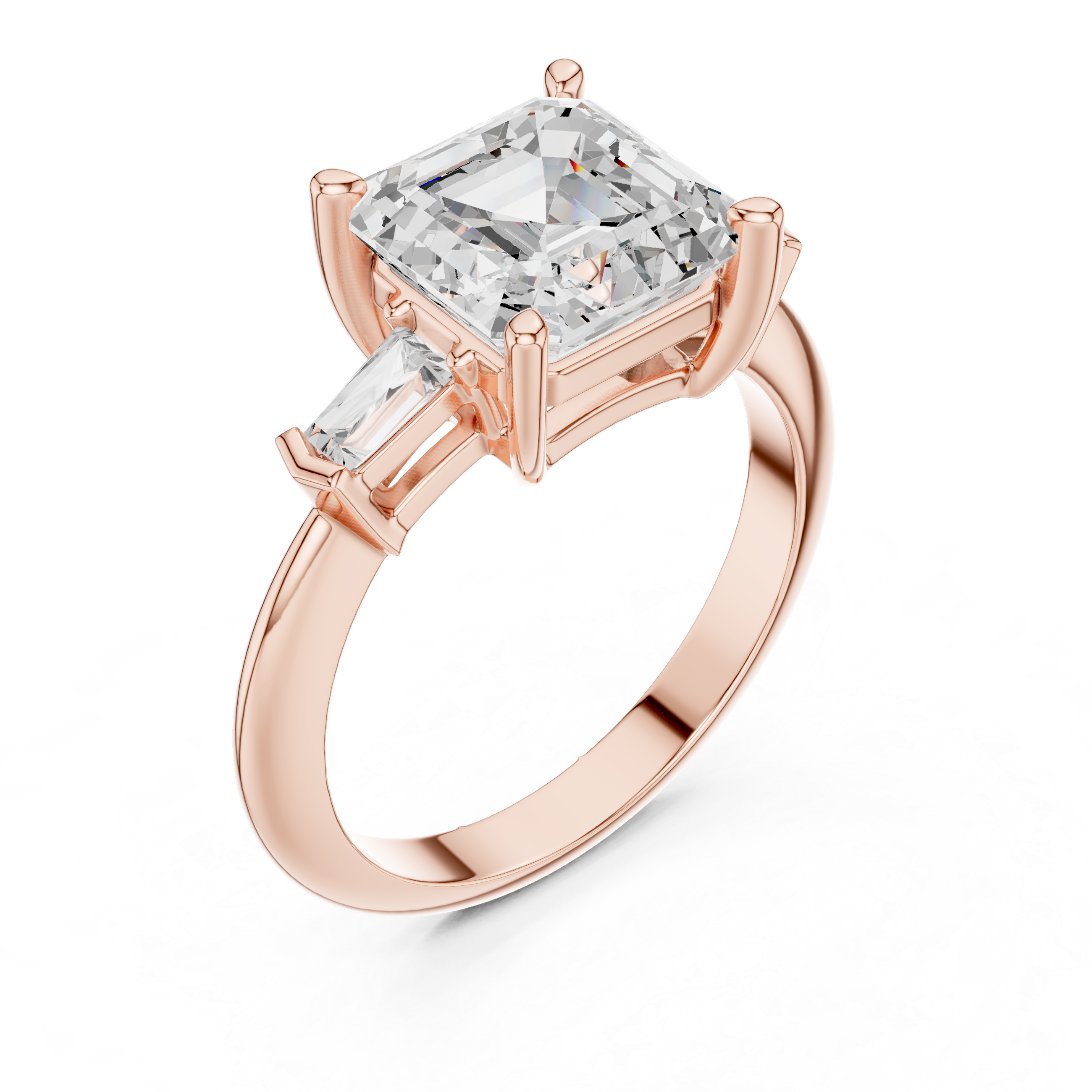 3.35 Carat Asscher Cut Lab-Grown Diamond Solitaire Ring in 14K / 18K Gold , VVS1 Clarity – SGL Certified